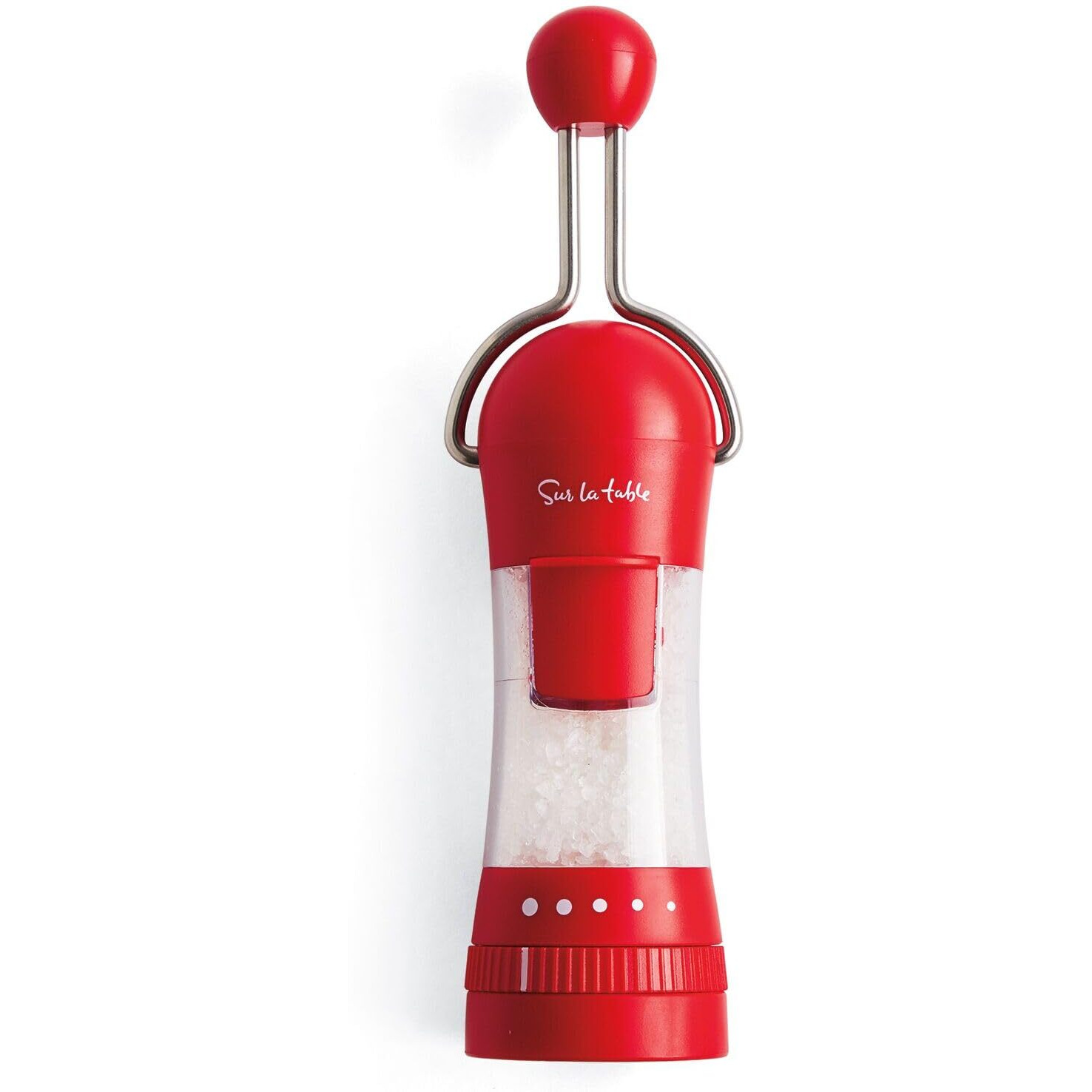 Sur La Table Spice Ratchet Mill Grinder With 5 Coarse Settings, White