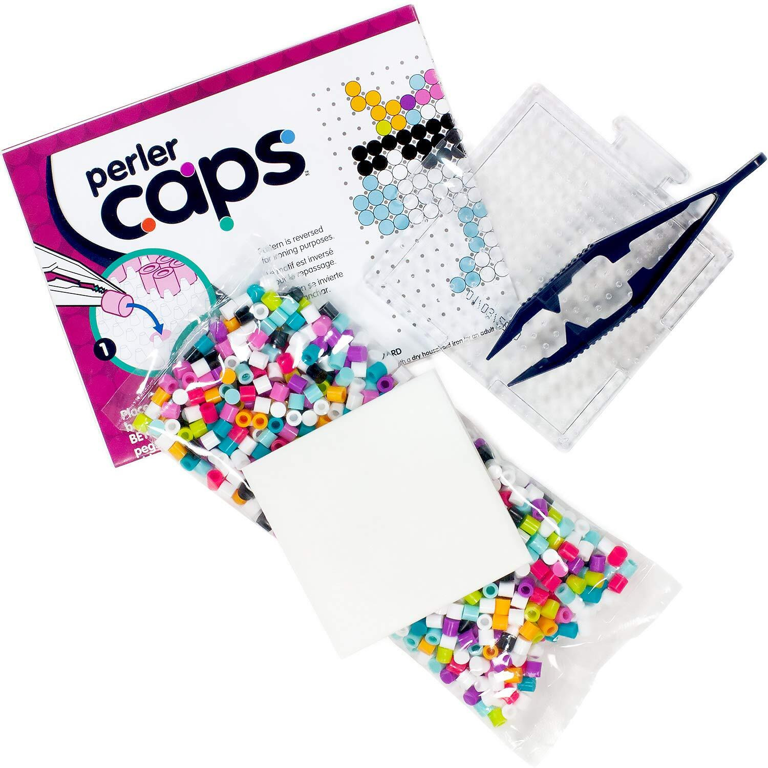 Perler 80-54656 Solid-Top Cap Fuse Beads, 1006Pcs, Unicorn Pattern Starter Kit