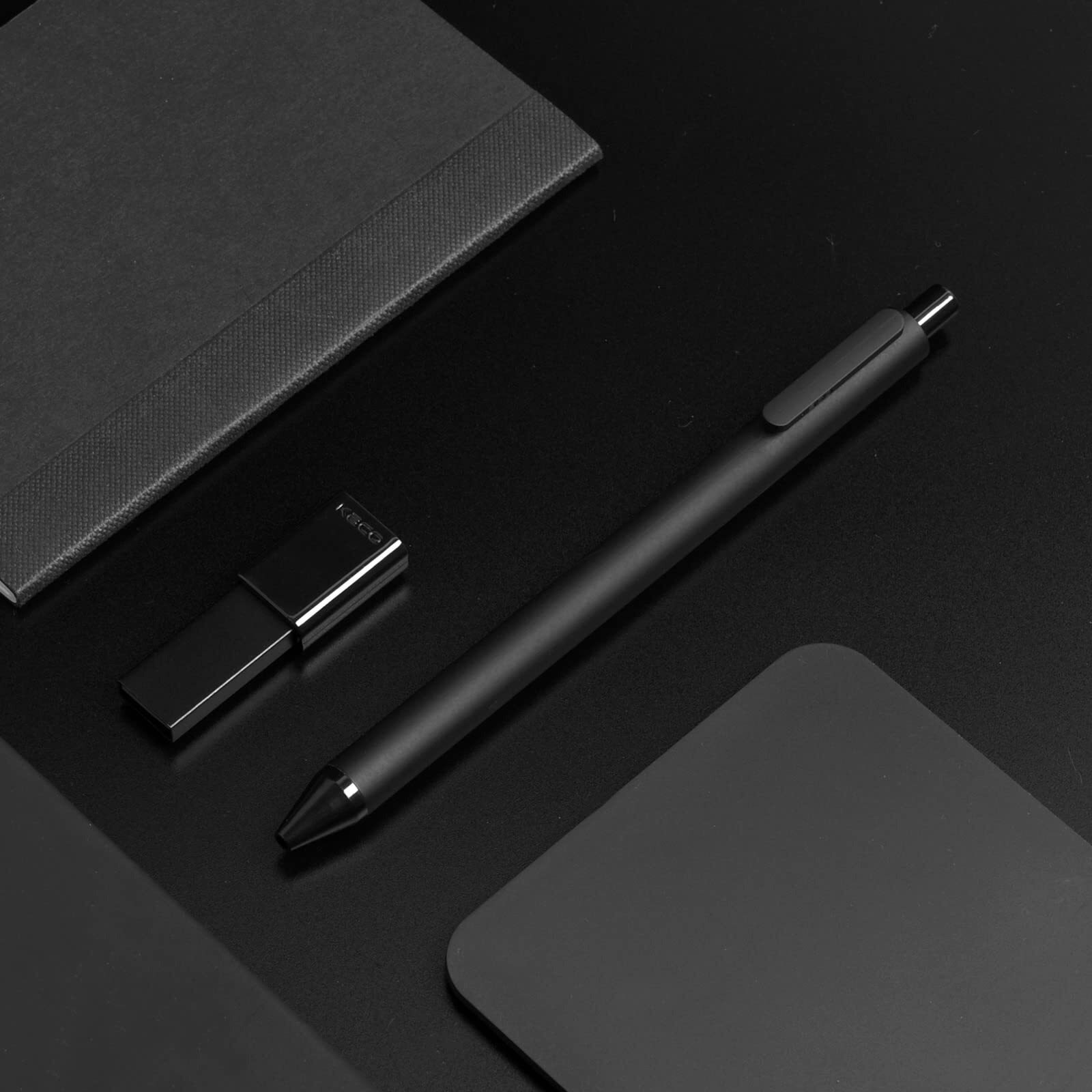 Kaco Gel Pens Black 0.5Mm Fine Point 10 Pieces Retractable Aesthetic Pens Office Supplies (10 Black)