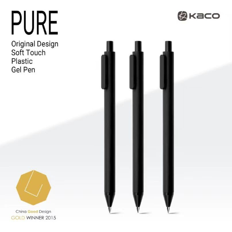 Kaco Gel Pens Black 0.5Mm Fine Point 10 Pieces Retractable Aesthetic Pens Office Supplies (10 Black)