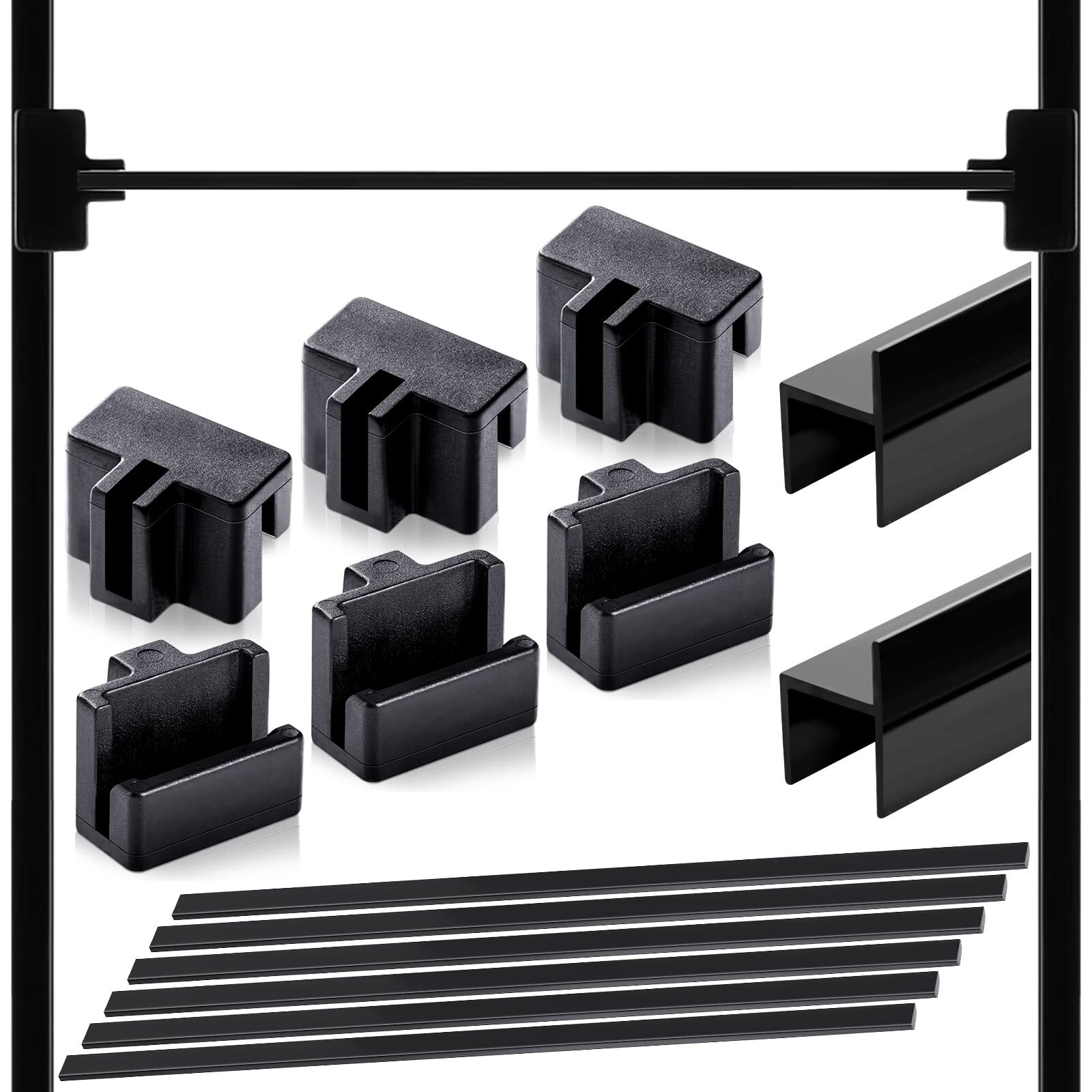 28 Pcs Hanging File Rail Clip Set 4 Pieces Plastic File Cabinet Rails 8 Pieces File Clips 16 Pieces Hanging Folder Bars File Cabinet Inserts Hanging File Folder Frame File Hangers For File Cabinets