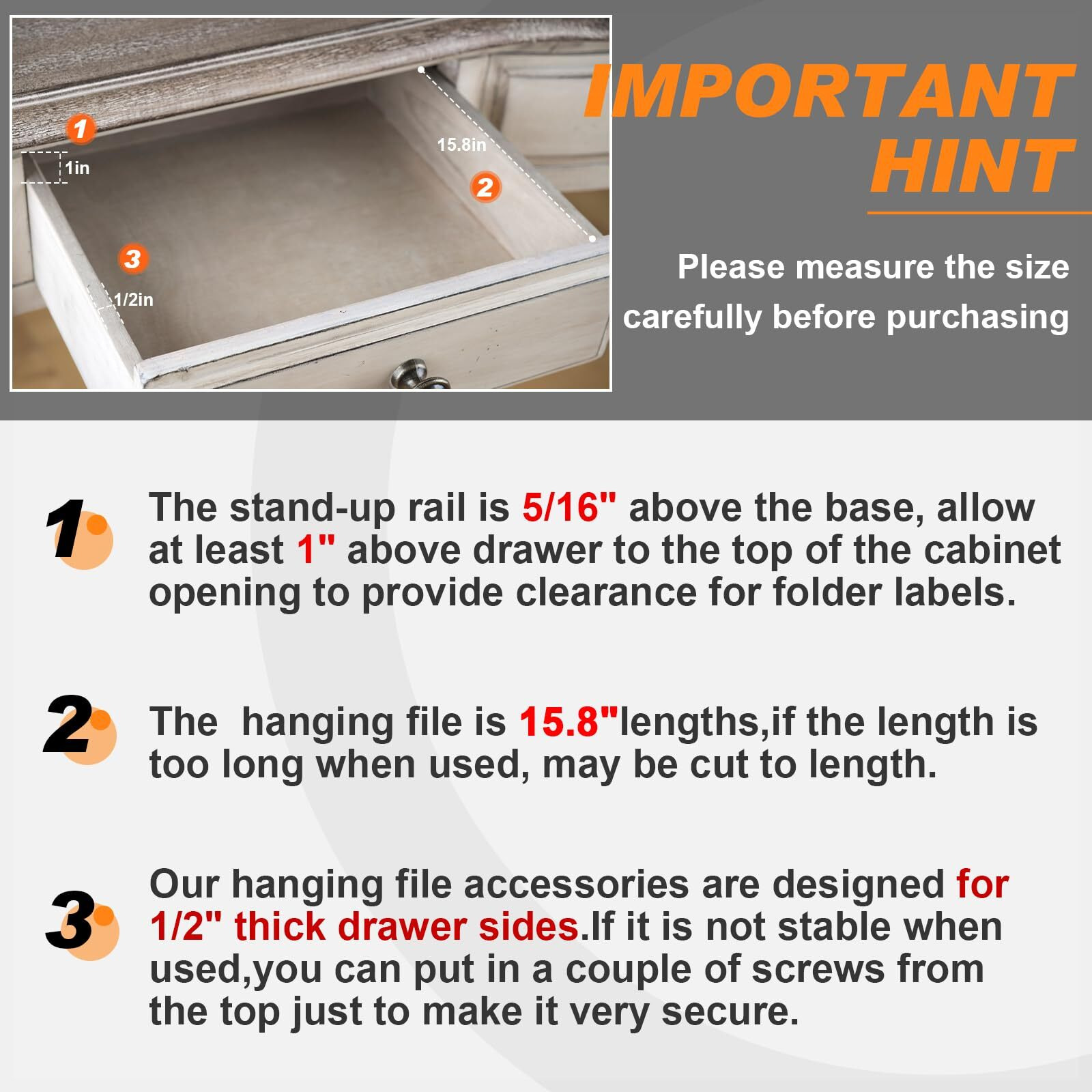 28 Pcs Hanging File Rail Clip Set 4 Pieces Plastic File Cabinet Rails 8 Pieces File Clips 16 Pieces Hanging Folder Bars File Cabinet Inserts Hanging File Folder Frame File Hangers For File Cabinets