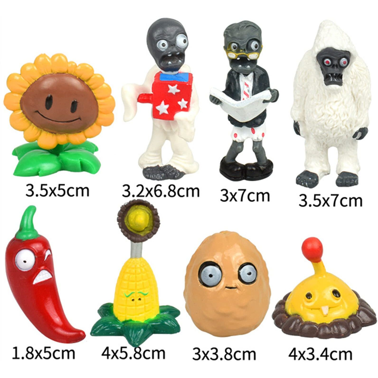 Jhesao 16Pcs Plants Pvz Toys Set Figurines Zombies Series Pvz Plush Pvc Toys New, Great Gifts For Kids And Fans, Birthday And Party