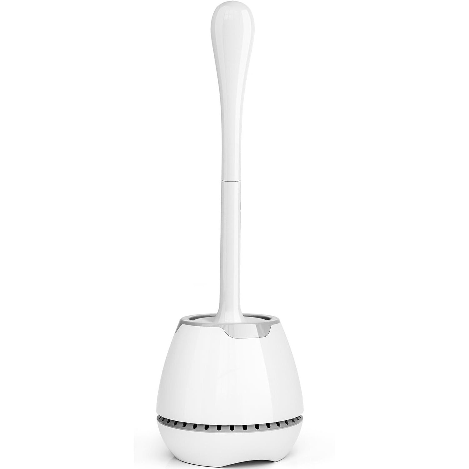 Toilet Brush And Holder, Toilet Bowl Brush With Ventilated Holder And Ergonomic Long Handle, Durable Bristles Toilet Scrubber Set For Bathroom Cleaning