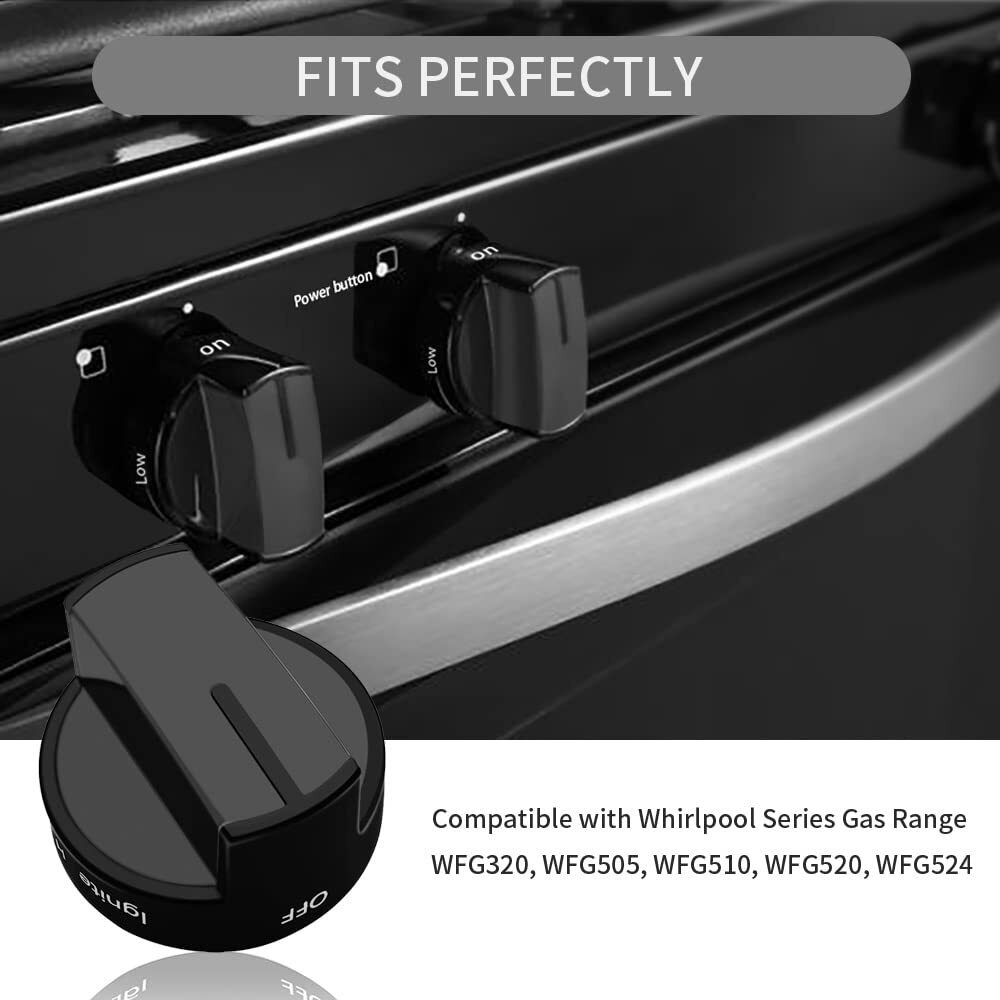 Reyhoar W10339442 Gas Range Knob Black Replacement Part For Whirlpool Range/Stove/Oven- Replaces Wpw10339442, Ps3507188 (1 Pack)