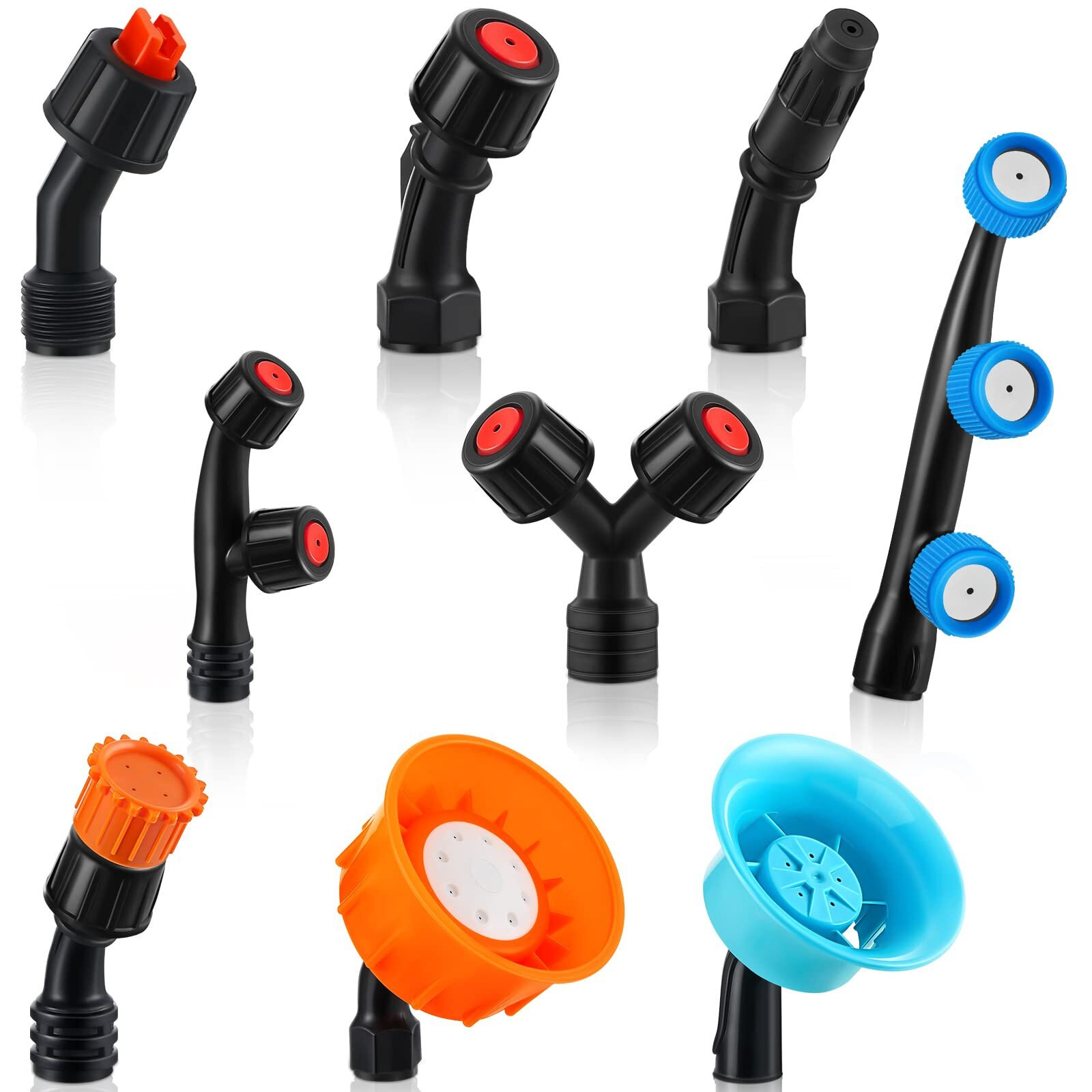 9 Pieces Spray Nozzle Tips Multifunctional Spray Combination Adjustable Sprayer Nozzles Replacement Garden Sprayer Part Pump Sprayer Nozzle For Replacing Backpack Farm Water Pump Orchard Garden Nozzle