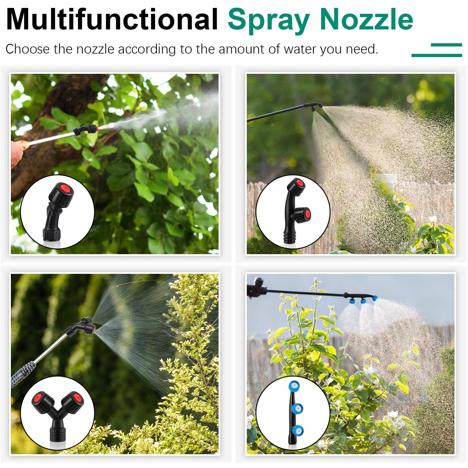 9 Pieces Spray Nozzle Tips Multifunctional Spray Combination Adjustable Sprayer Nozzles Replacement Garden Sprayer Part Pump Sprayer Nozzle For Replacing Backpack Farm Water Pump Orchard Garden Nozzle