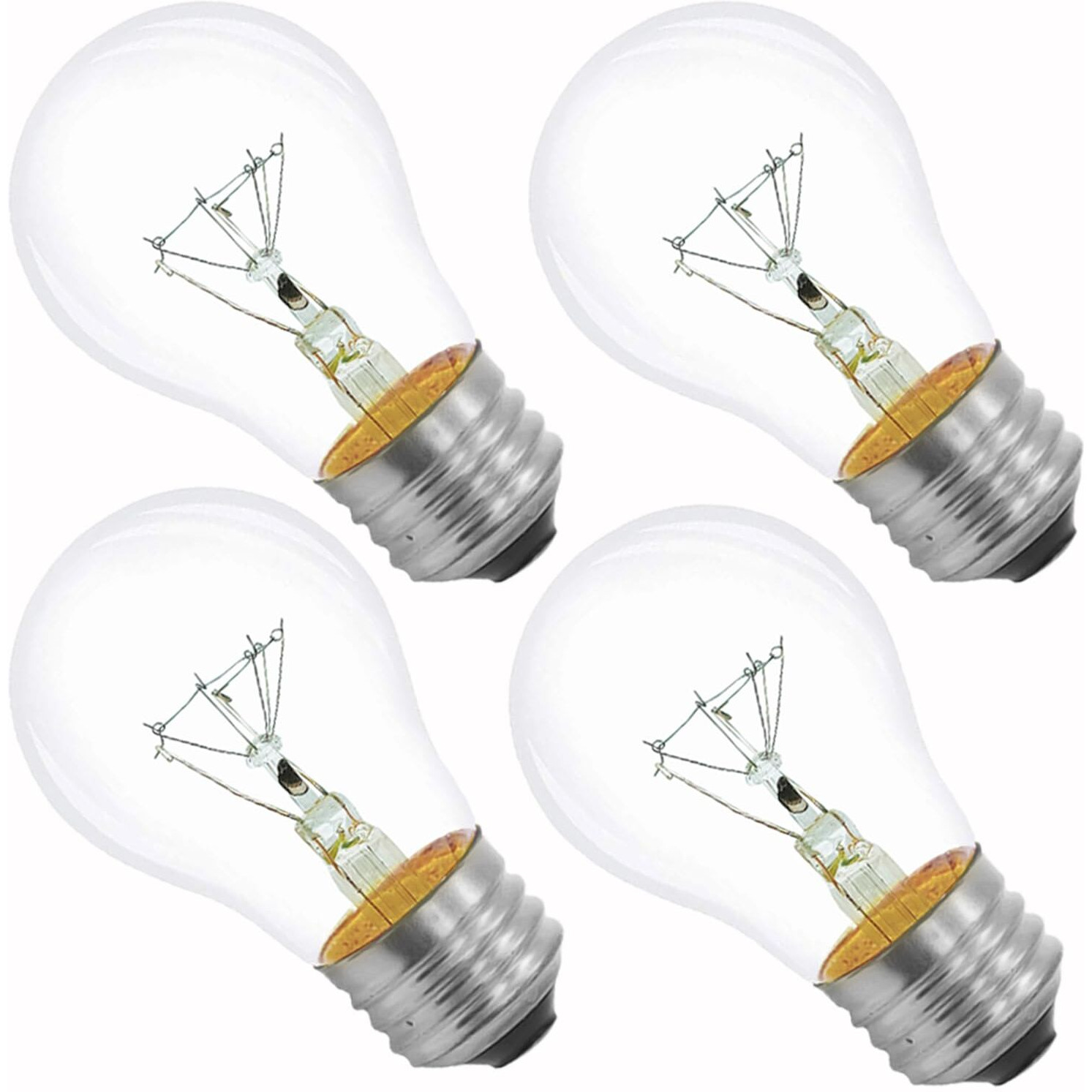 Appliance Oven Light Bulb A15 40W High Temperature 300 Degree Resistant For Microwave Oven 16-Inch Lava Lamp Range Hood Refrigerator Replacement Bulbs,120V E26 Medium Base Warm White Bulb,4-Pack