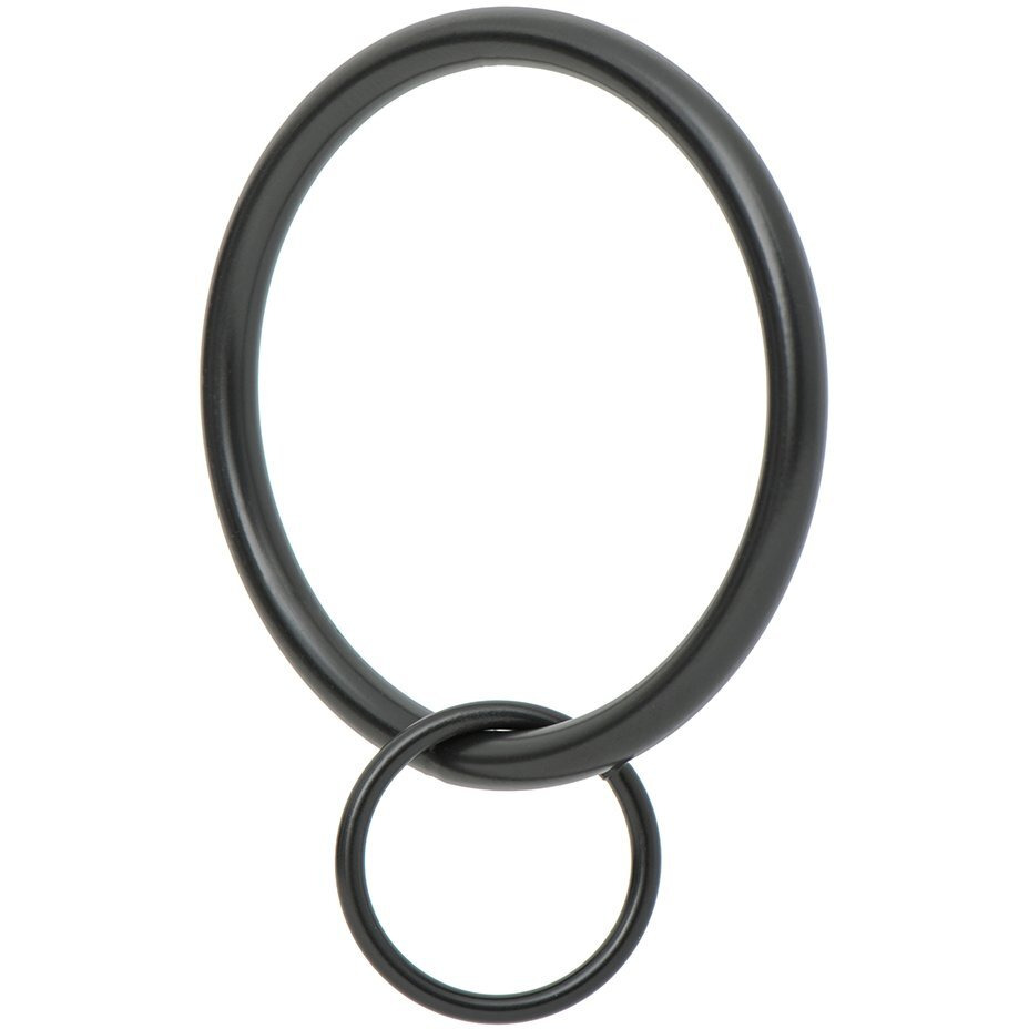 Ivilon Drapery Eyelet Curtain Rings - 2&quot Ring Loop For Hook Pins, Set Of 14 - Black