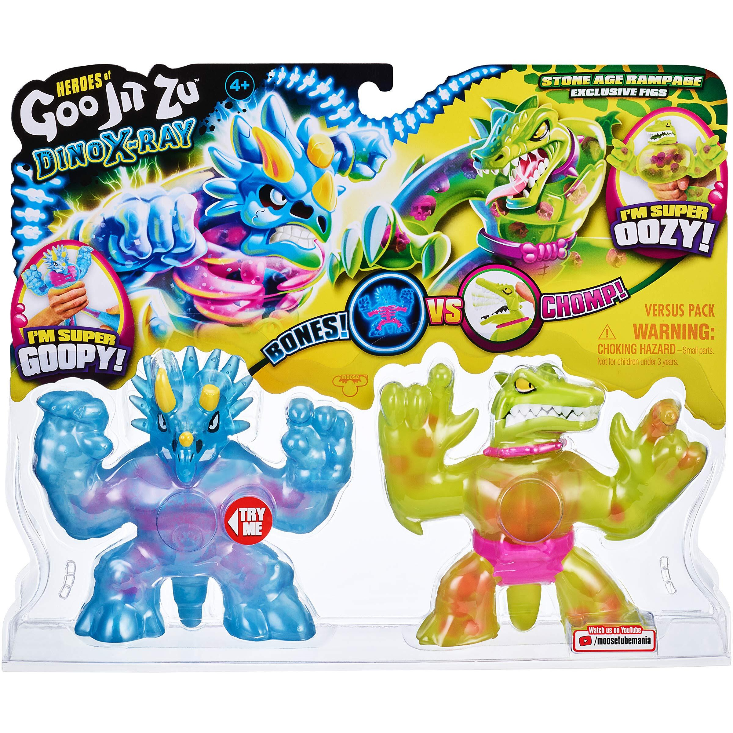 Heroes Of Goo Jit Zu Dino X-Ray Stone Age Rampage Versus Pack - Tritops Vs Shredz