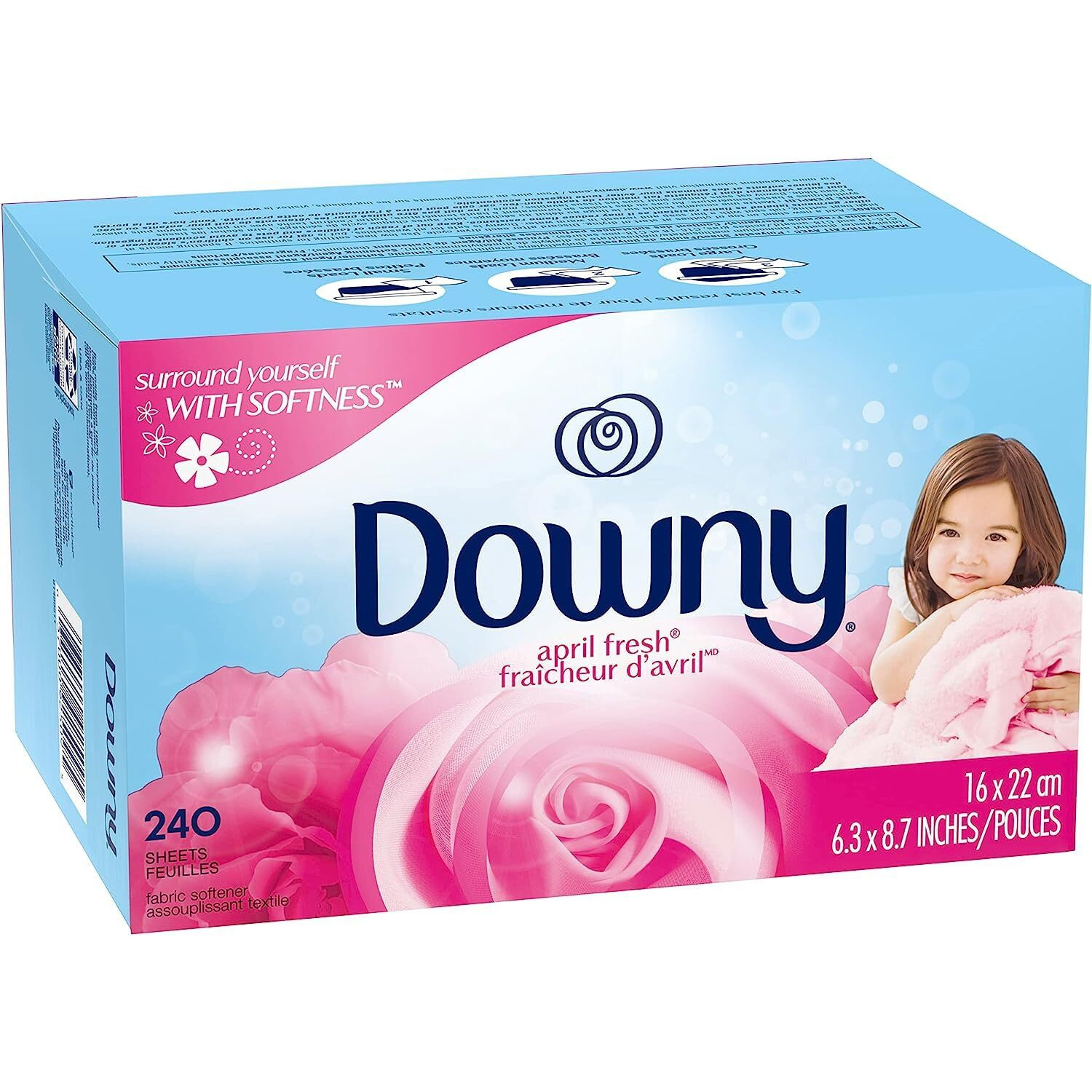 Downy Dryer Sheets Laundry Fabric Softener, April Fresh, 240 Count