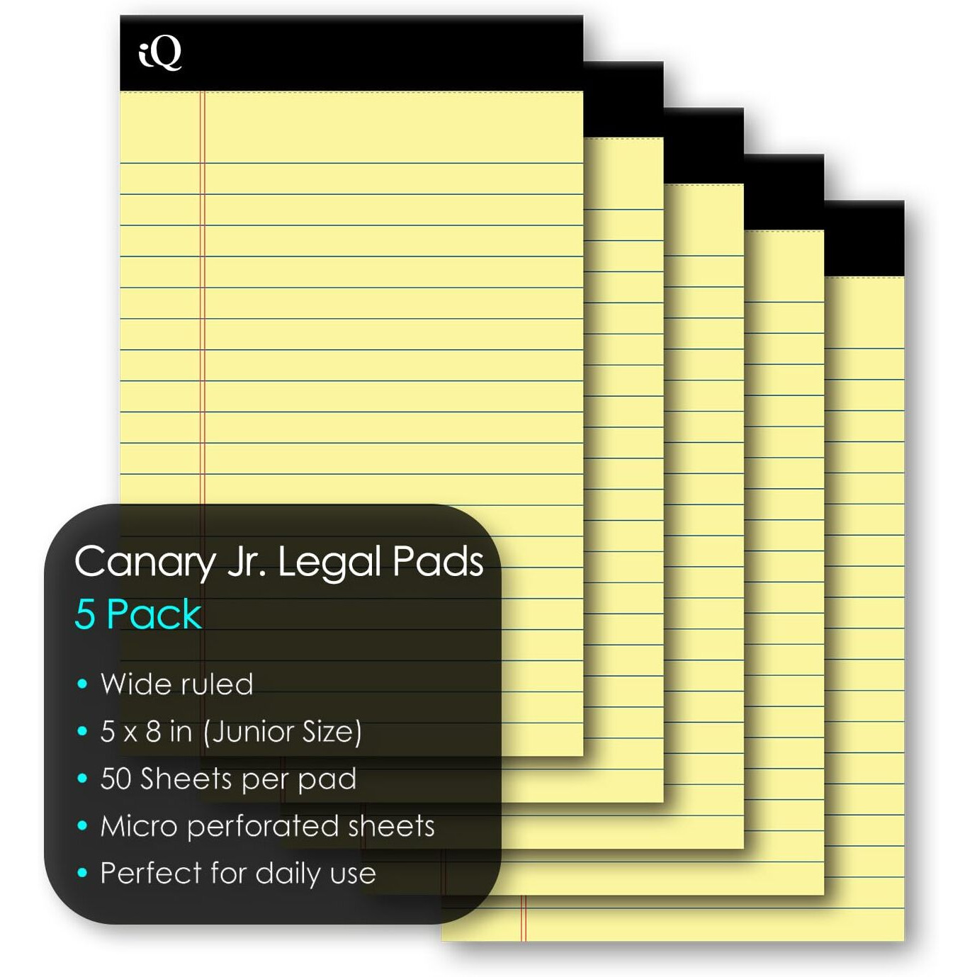 Ischolar Canary Legal Pad, 5 Pack (95805)