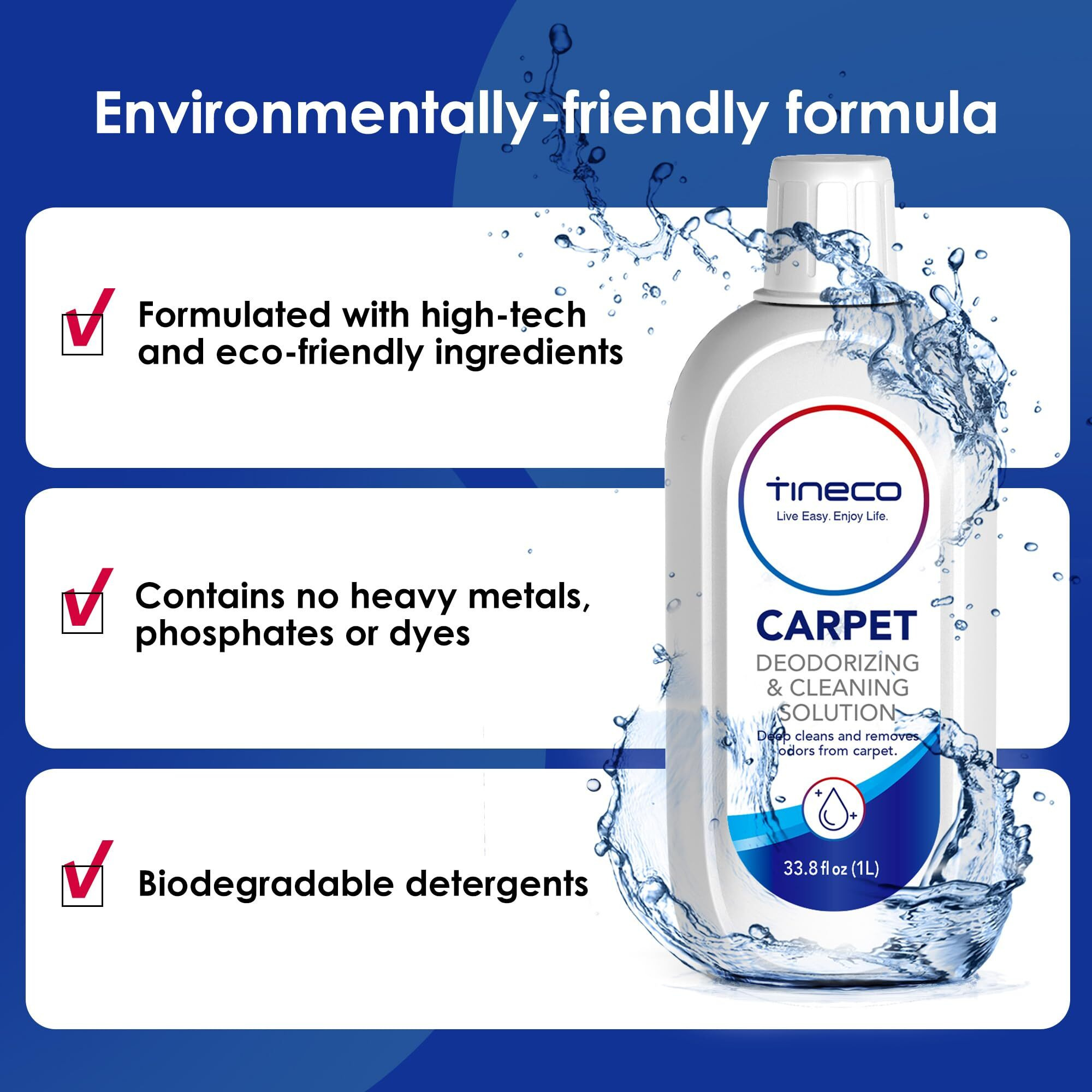 Tineco Carpet Cleaning Solution For Carpet One Cruiser, Carpet One, Carpet One Pro, Icarpet, Carpet One Spot Series, 33.8 Oz, Not For Wet Dry Vacuum, Not For Hard Floors