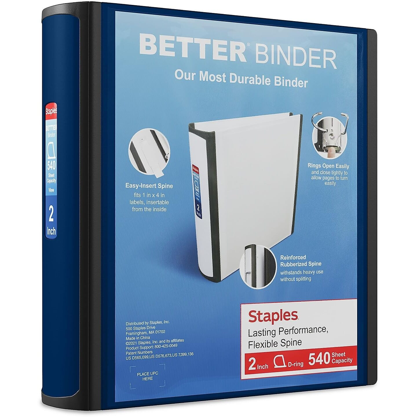 Staples Better Binder, 2-Inch, Blue
