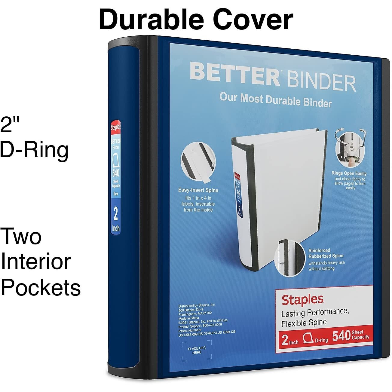 Staples Better Binder, 2-Inch, Blue