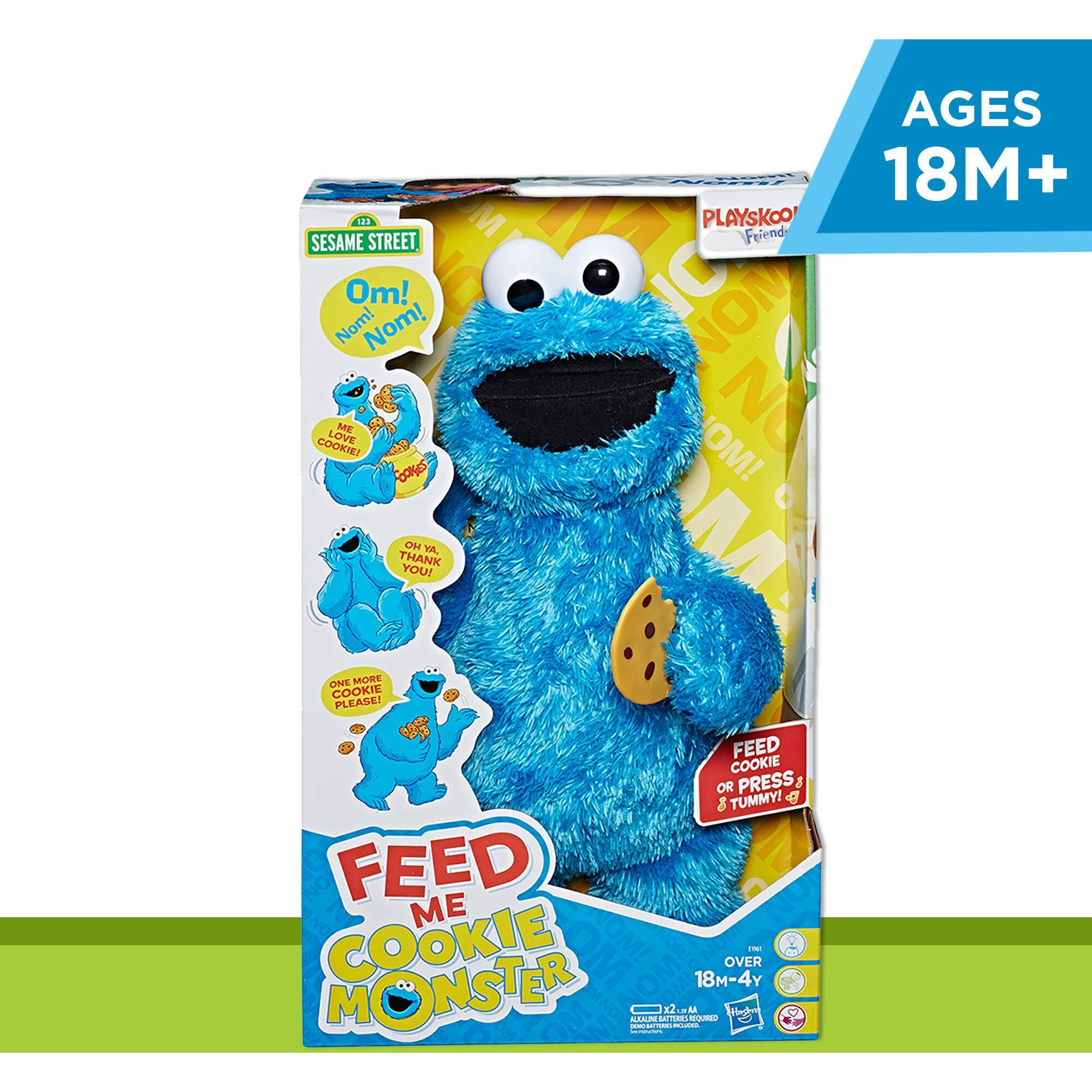 Sesame Street Feed Me Cookie Monster Plush Interactive 13 Inch Cookie Monster, Says Silly Phrases, Belly Laughs, Toy For Kids 18 Months Old And Up
