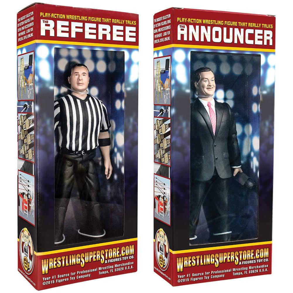 Special Deal Talking Referee & Ring Announcer Wrestling Figures