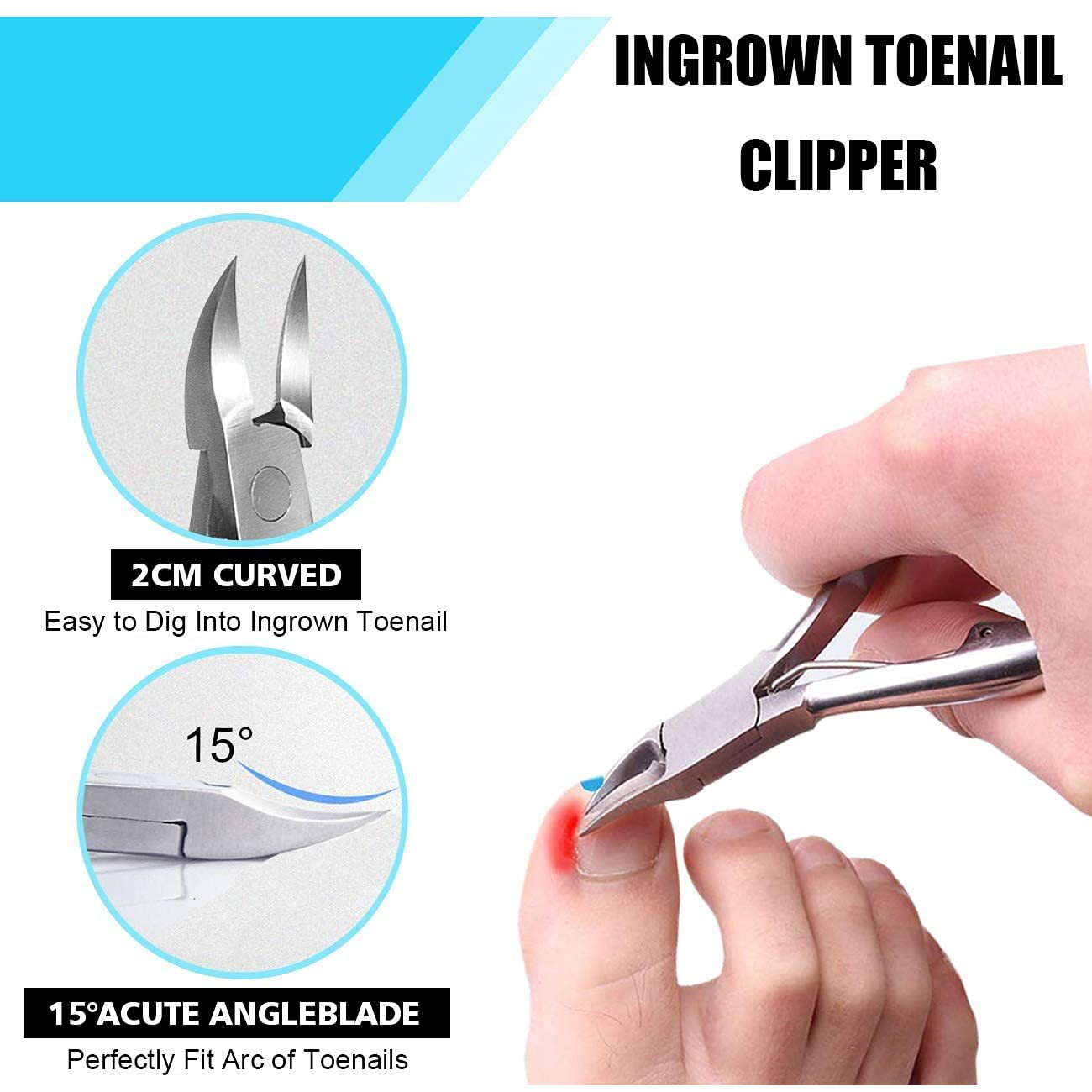 Ingrown Toenail Tool Kit (9Pcs), Professional Toe Nail Clipper Set For Ingrown & Thick Nail, Stainless Steel Ingrown Toenail Kit, Surgery Grade Manicure Pedicure Tool By Dualeco