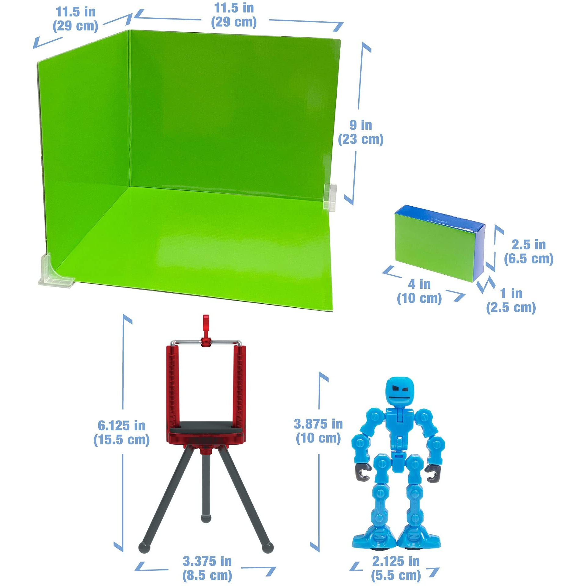Zing Klikbot Zanimation Studio - Includes 2 Klikbots, Phone Stand/Holder And 2 Sided Backdrop Screen, For Ages 6 And Up