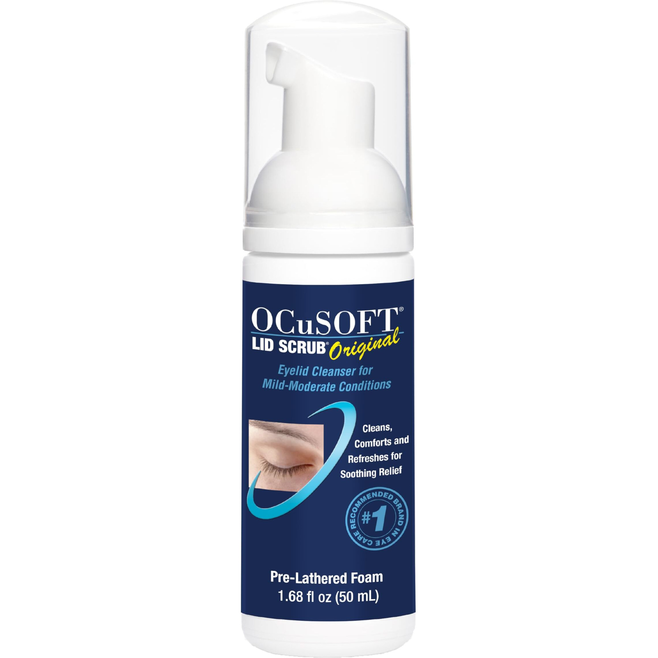 Ocusoft Original Foaming Eyelid Cleanser - Mild Instant Foam To Remove Oil, Dust, Pollen & Makeup - 1.68 Fl Oz