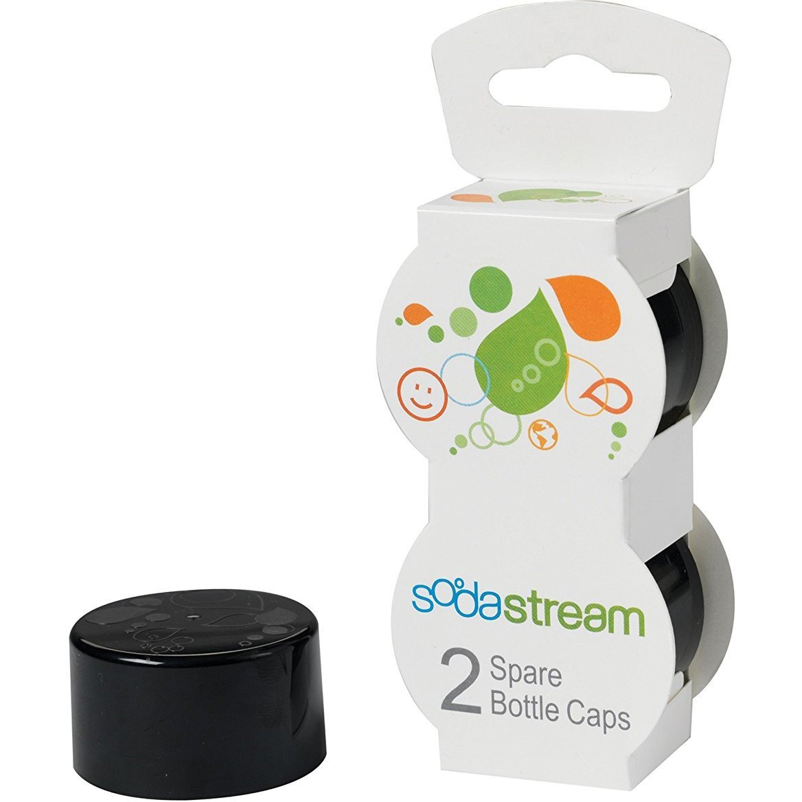 Sodastream Bottle Caps, Black, 2-Pack