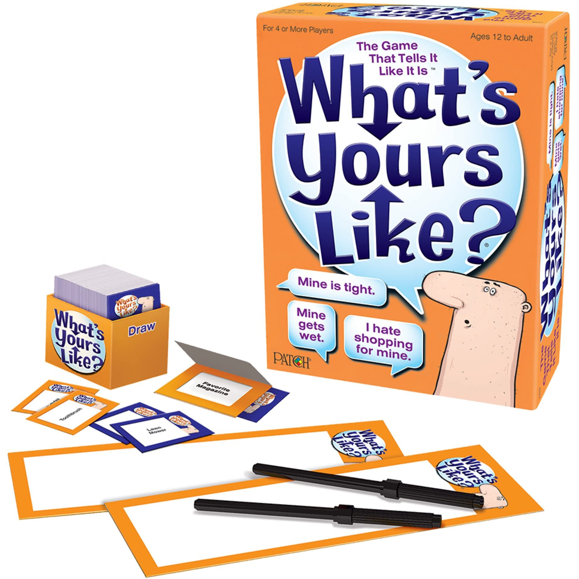 Playmonster What's Yours Like - Hilarious Party Card Game - Describe What Your Guess Word Is Like - Ages 12+