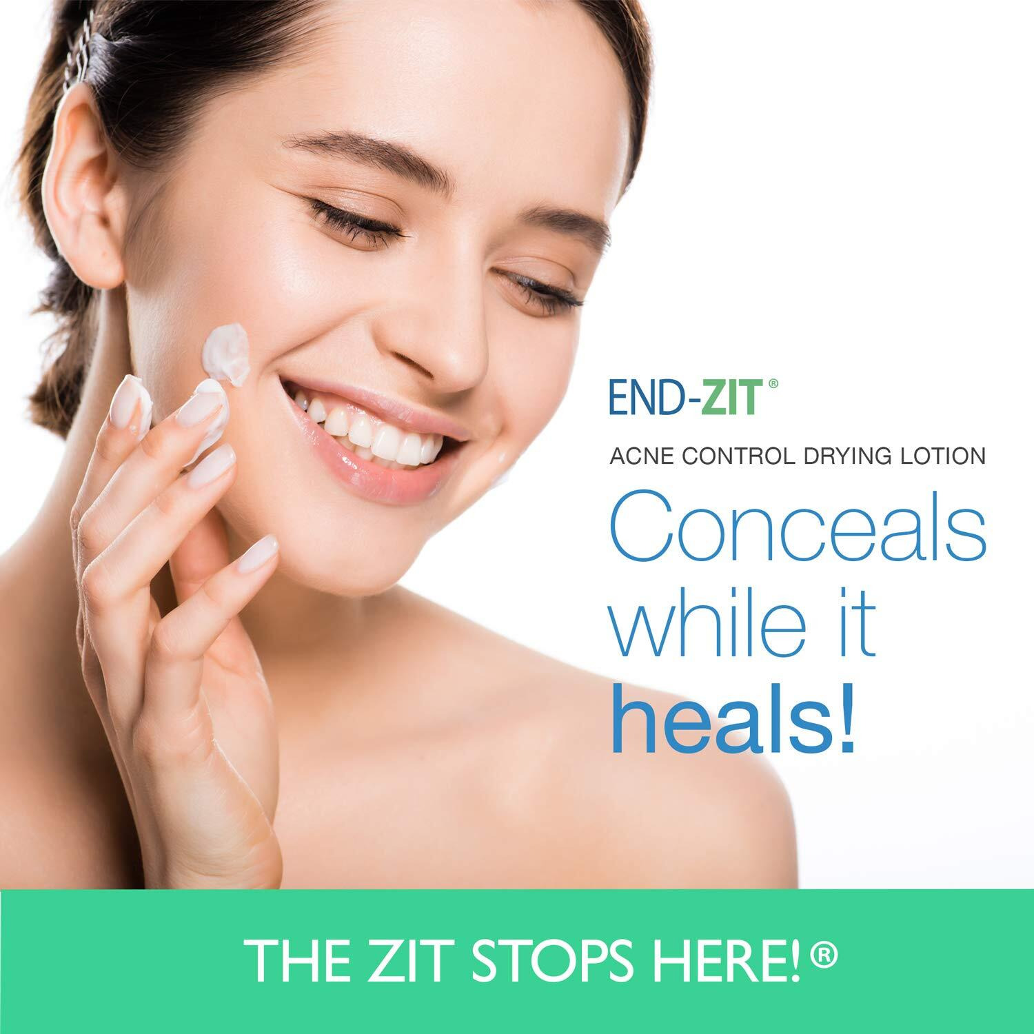 End-Zit Acne Control Drying Lotion (Medium/Dark), 0.5 Ounce