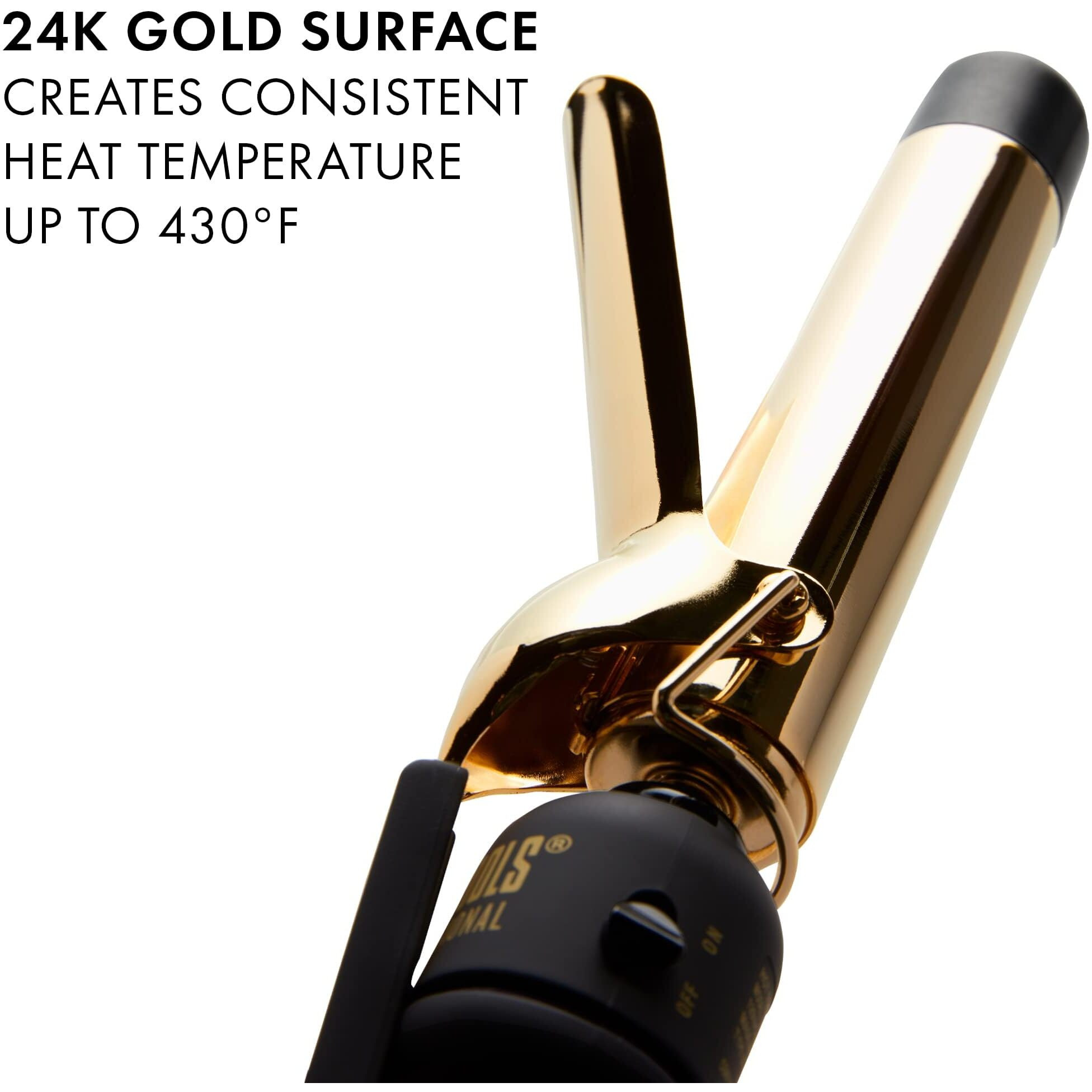 Hot Tools (2018 Model) Pro Artist 24K Gold Curling Iron | Long Lasting, Defined Curls (1-1/4 In)