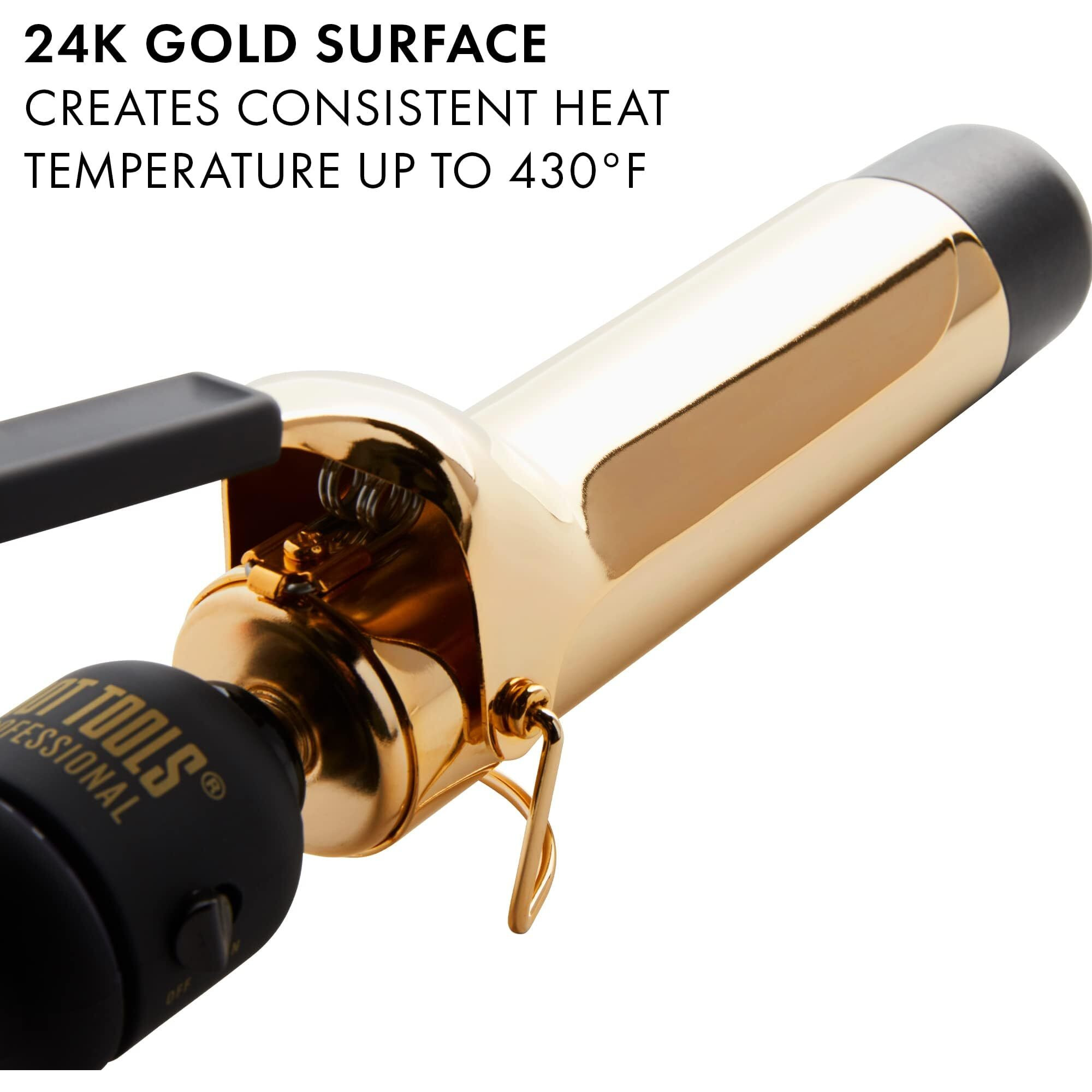 Hot Tools Pro Artist 24K Gold Curling Iron | Long Lasting, Defined Curls (1-1/2 In)