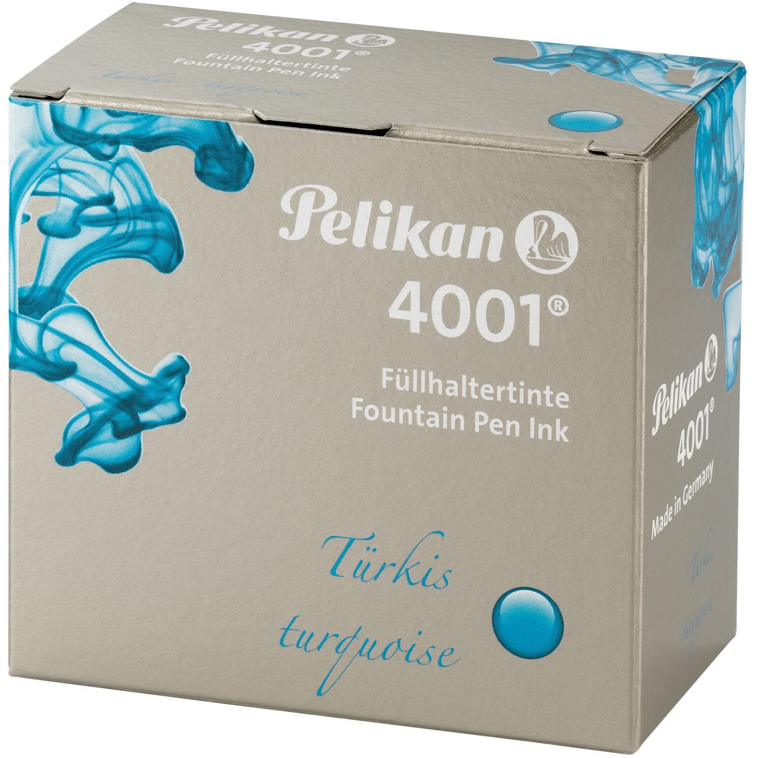 Pelikan 4001 Bottled Ink For Fountain Pens, Turquoise, 62.5Ml, 1 Each (329201)