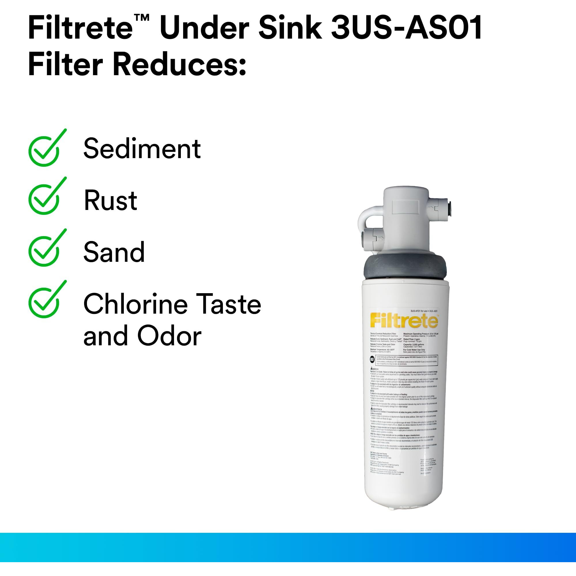 Filtrete Standard Under Sink Quick Change Water Filtration System 3Us-As01