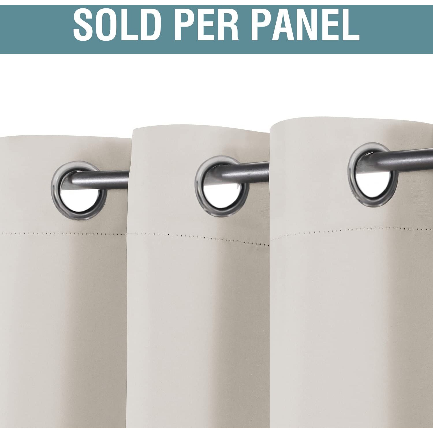 H.Versailtex Light Blocking Curtain For Living Room Thermal Insulated Window Treatment Panel/Drape For Dining Room, Elegant Soft Curtain For Bedroom Grommet Top One Panel (Ivory - 52X84 Inches)