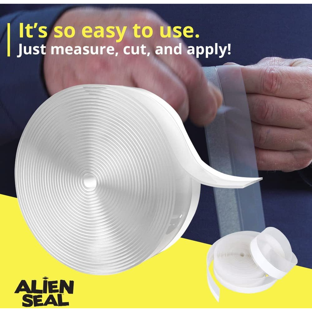 Alien Draft Seal Insulation Tape 49 Feet Transparent Silicone Weather Stripping Door Seal Strip And Under Door Draft Stopper For Window Seal And Door Bottom Seal As Seen On Tv
