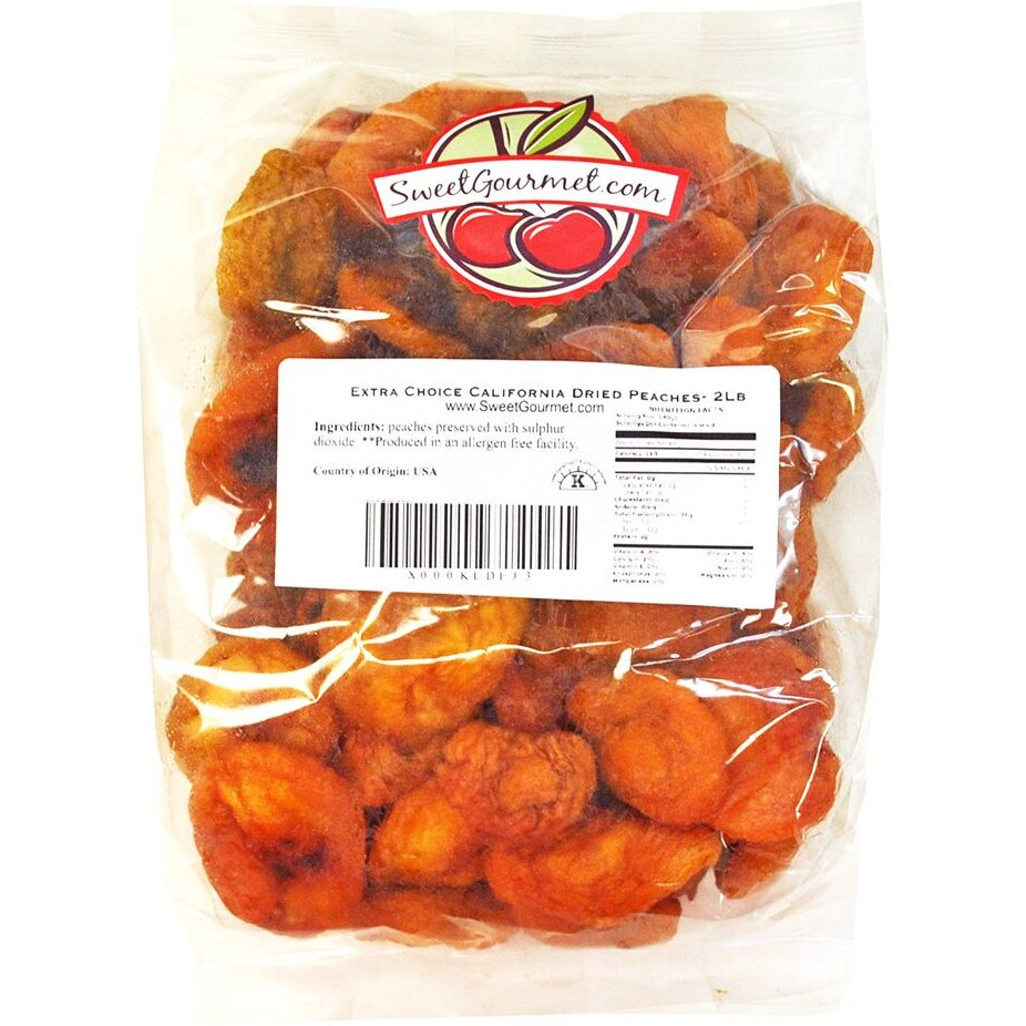 Fancy Dried Fruits- Sun Dried California Peaches, 2 Lb