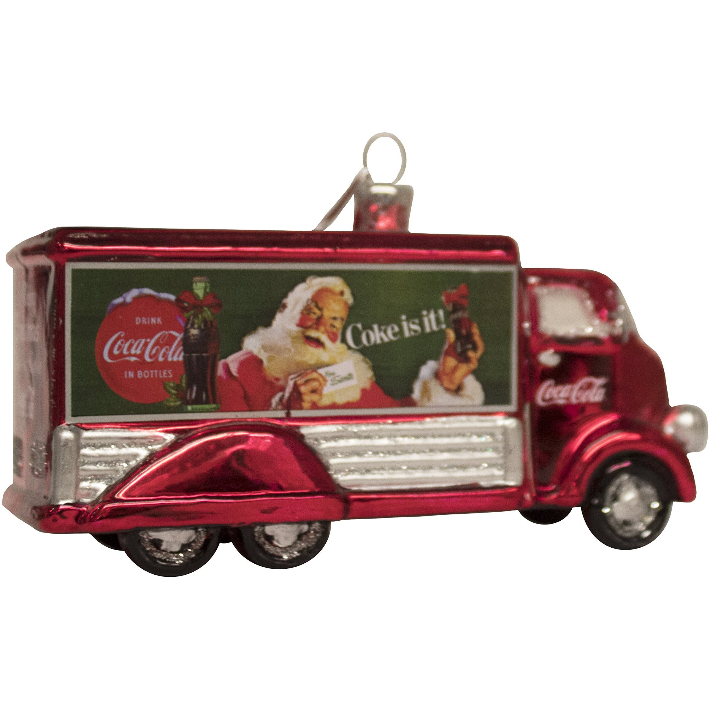 Kurt Adler Coca-Cola Glass Truck Ornament, 5-Inch