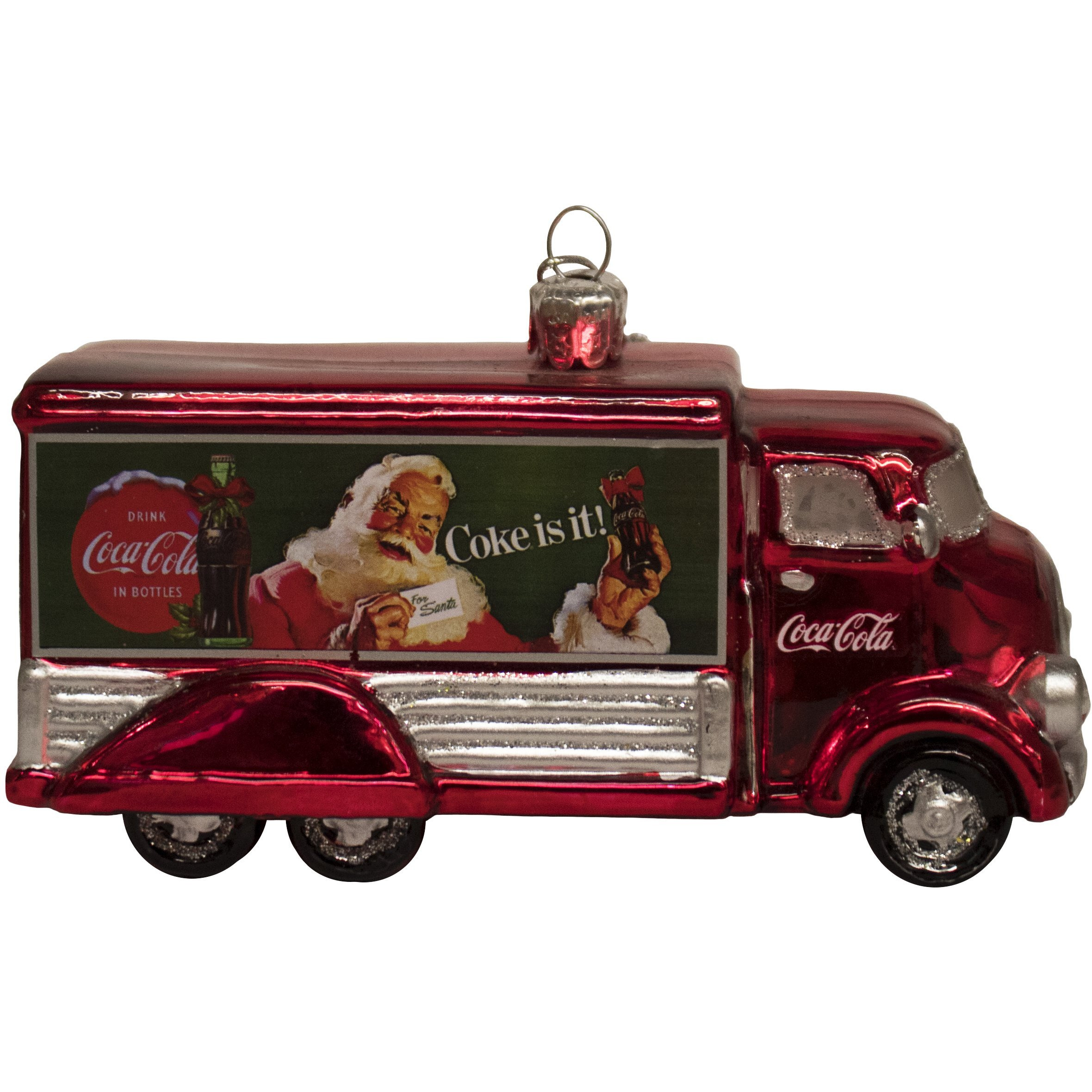 Kurt Adler Coca-Cola Glass Truck Ornament, 5-Inch
