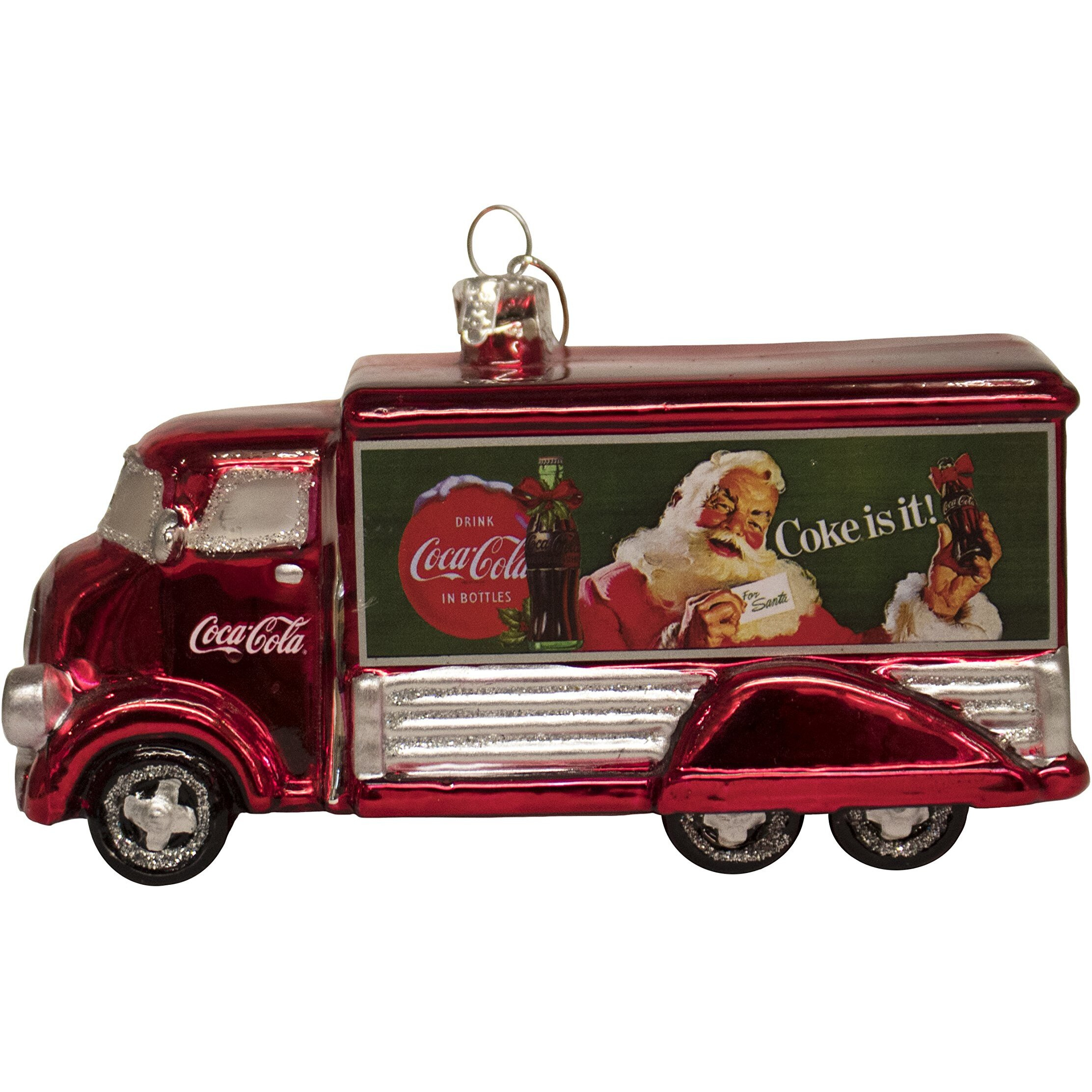 Kurt Adler Coca-Cola Glass Truck Ornament, 5-Inch