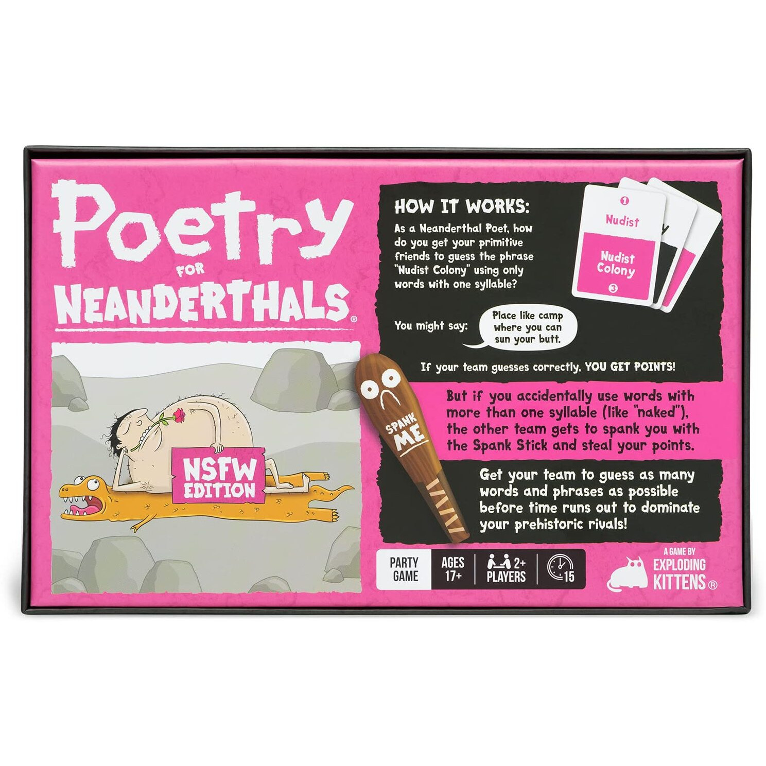 Exploding Kittens Presents Poetry For Neanderthals Nsfw Edition - Adult Party Games, Card Games For Adults & Teens, Hilarious Outdoor Games For Friends, Competitive Word Guessing Fun Games For Adults
