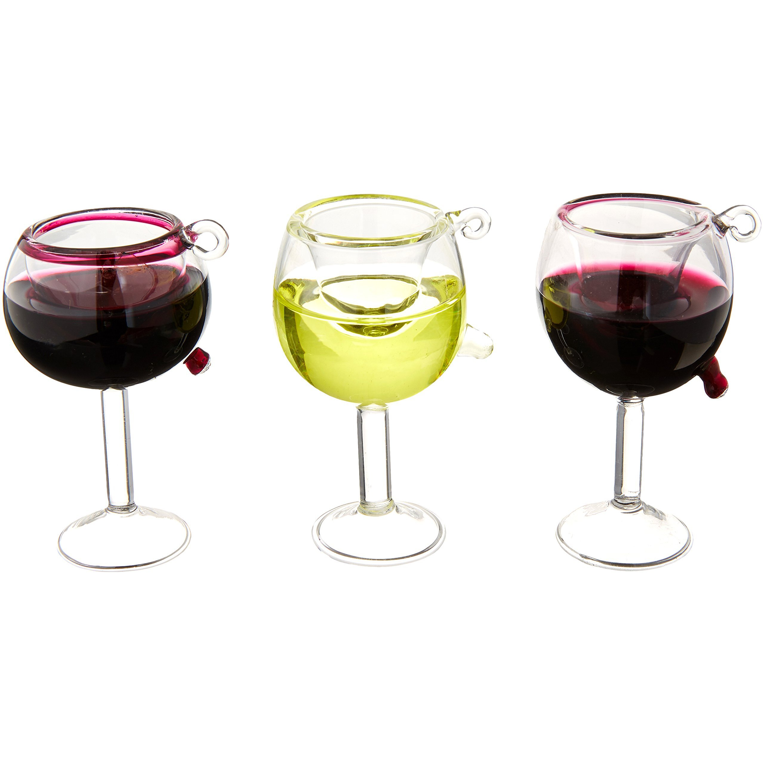 Kurt Adler T0748 2-1/2-Inch 2-3/4-Inch Glass Wine Cup Ornament, Set Of 3