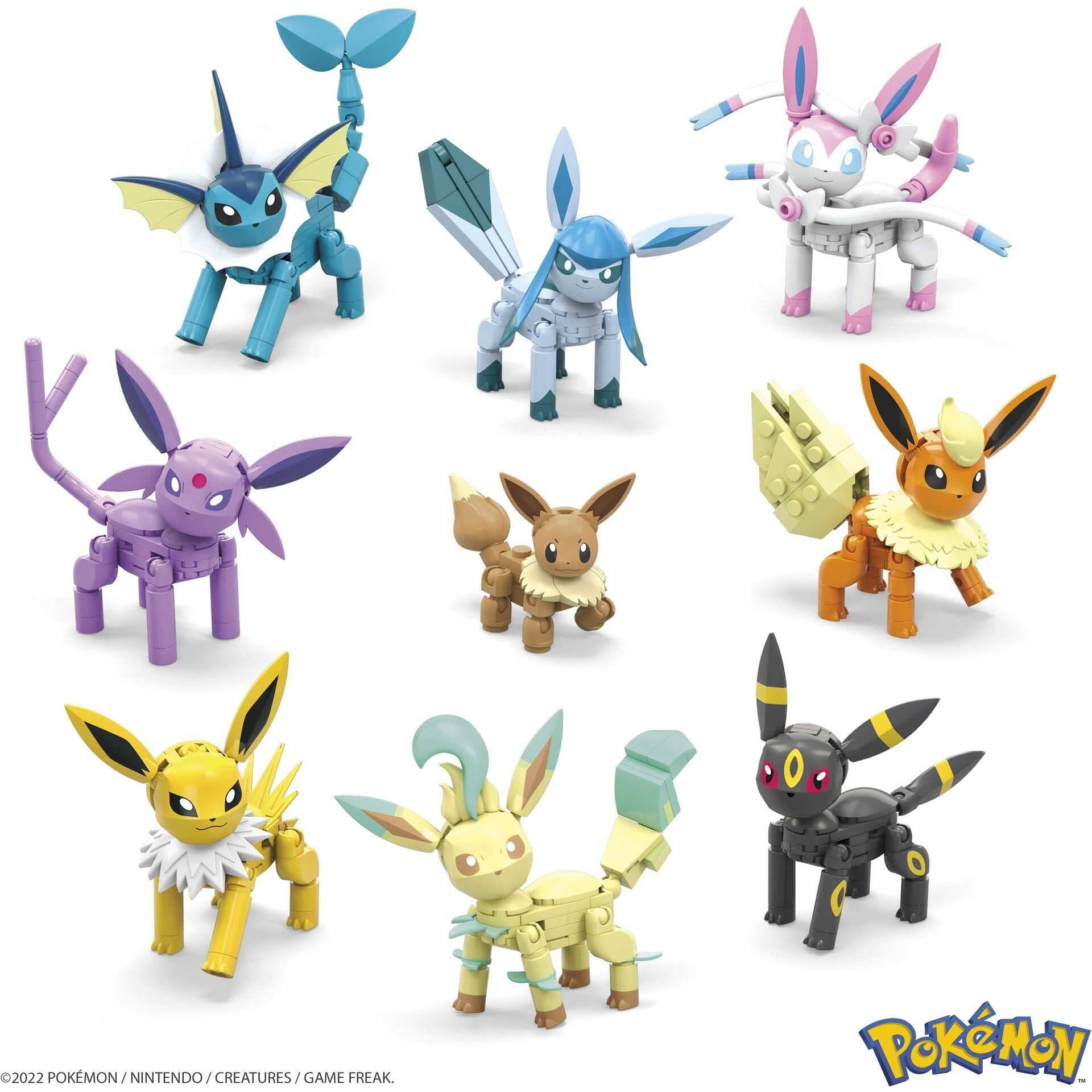 Mega Pokmon Building Toys Set Every Eevee Evolution With 470 Pieces, 9 Poseable Characters, For Kids
