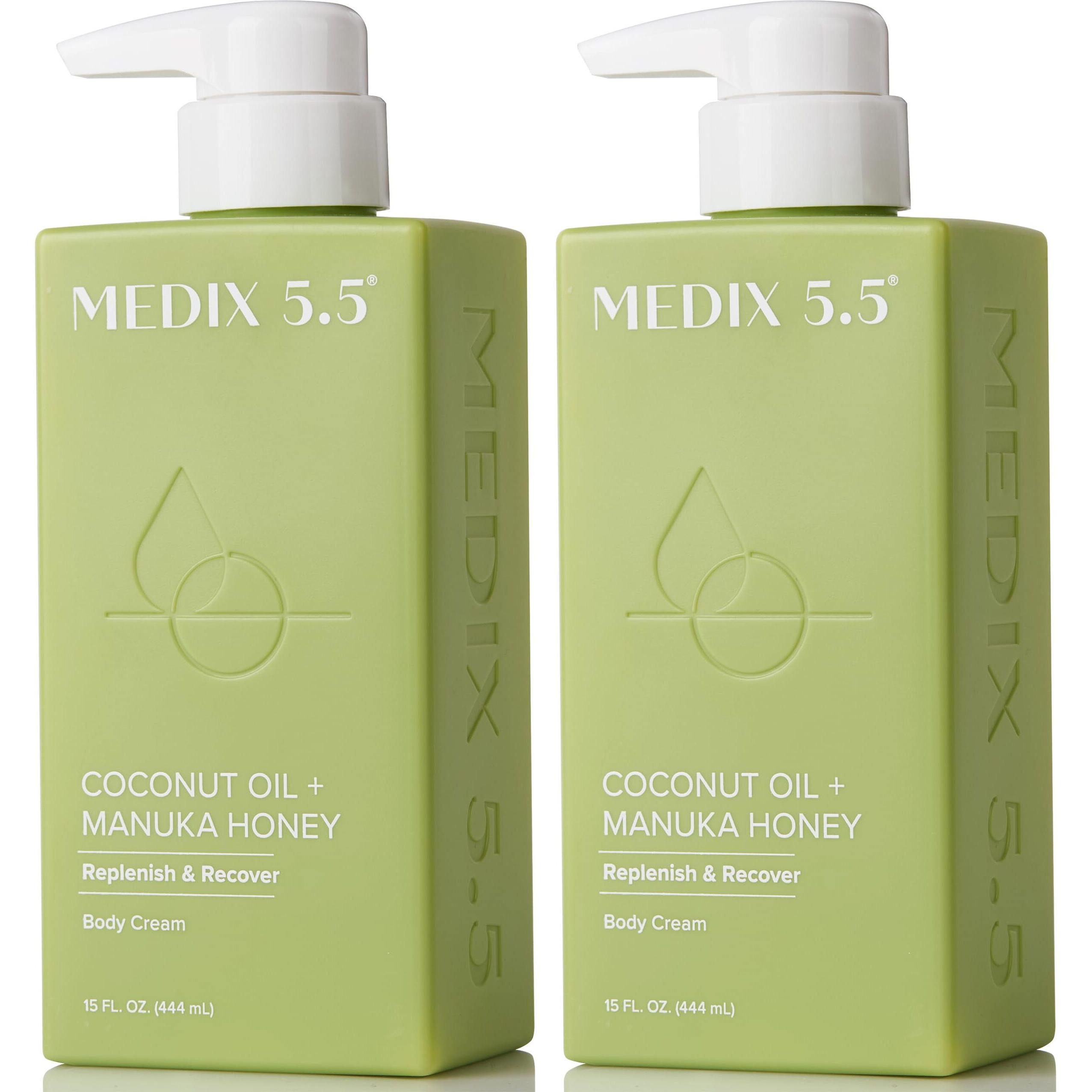 Medix 5.5 Coconut Oil Lotion W/ Manuka Honey Cream Skin Care Face Moisturizer & Body Cream | Firming Coconut Oil For Skin Minimizes Look Of Dry Skin, Cellulite, Stretch Marks, & Wrinkles, 2-Pack