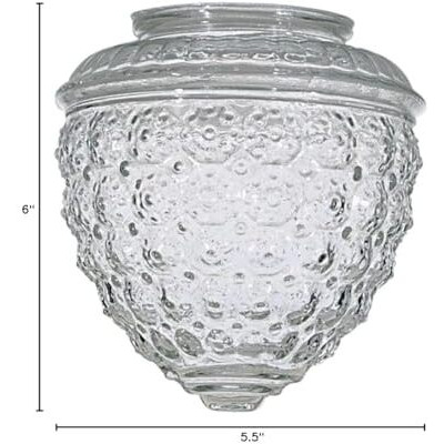 Clear Pineapple Glass Shade - 3-1/4-Inch Fitter Opening