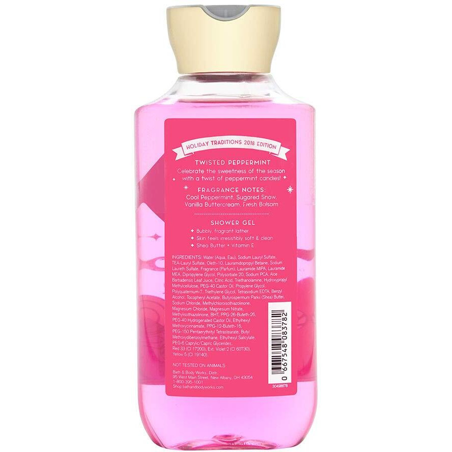 Bath & Body Works Twisted Peppermint Shower Gel, 10 Ounce
