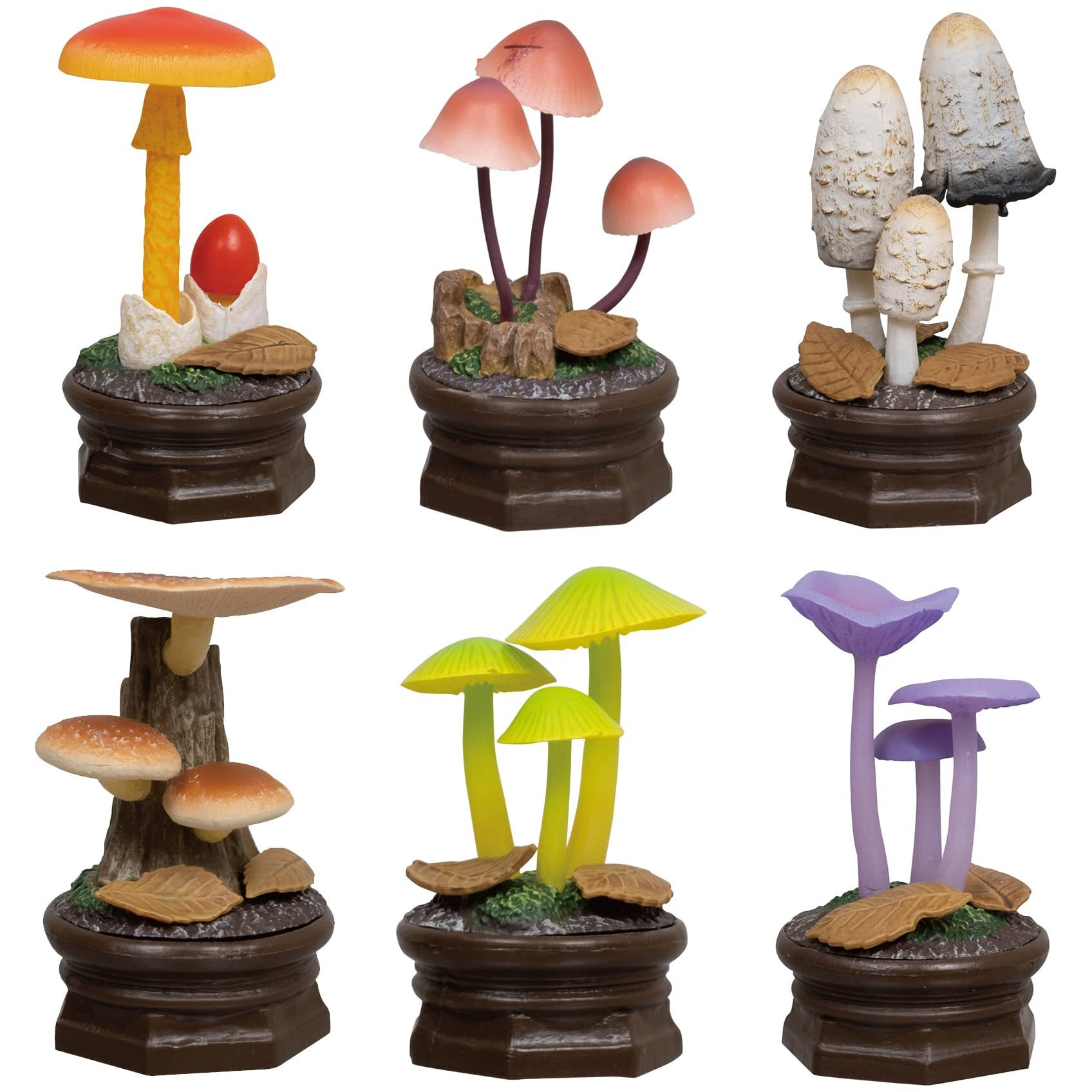 Qualia Mushroom Garden Blind Box Version 2- - Beautiful, Lightweight Charms - Blind Box Includes 1 Of 6 Collectable Figurines - Authentic Japanese Design - Made From Durable Plastic, (Ql-004)