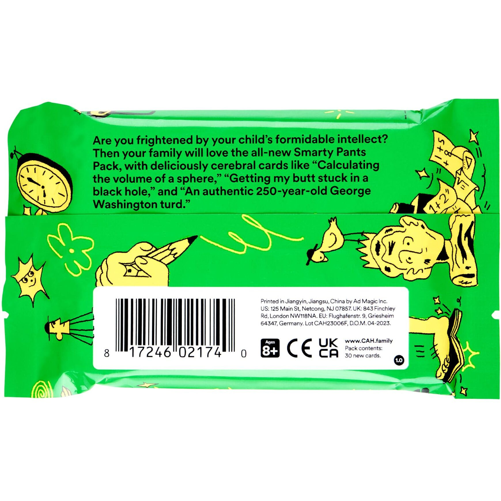 Cards Against Humanity Family Edition Smarty Pants Pack  Mini Expansion  New For 2023