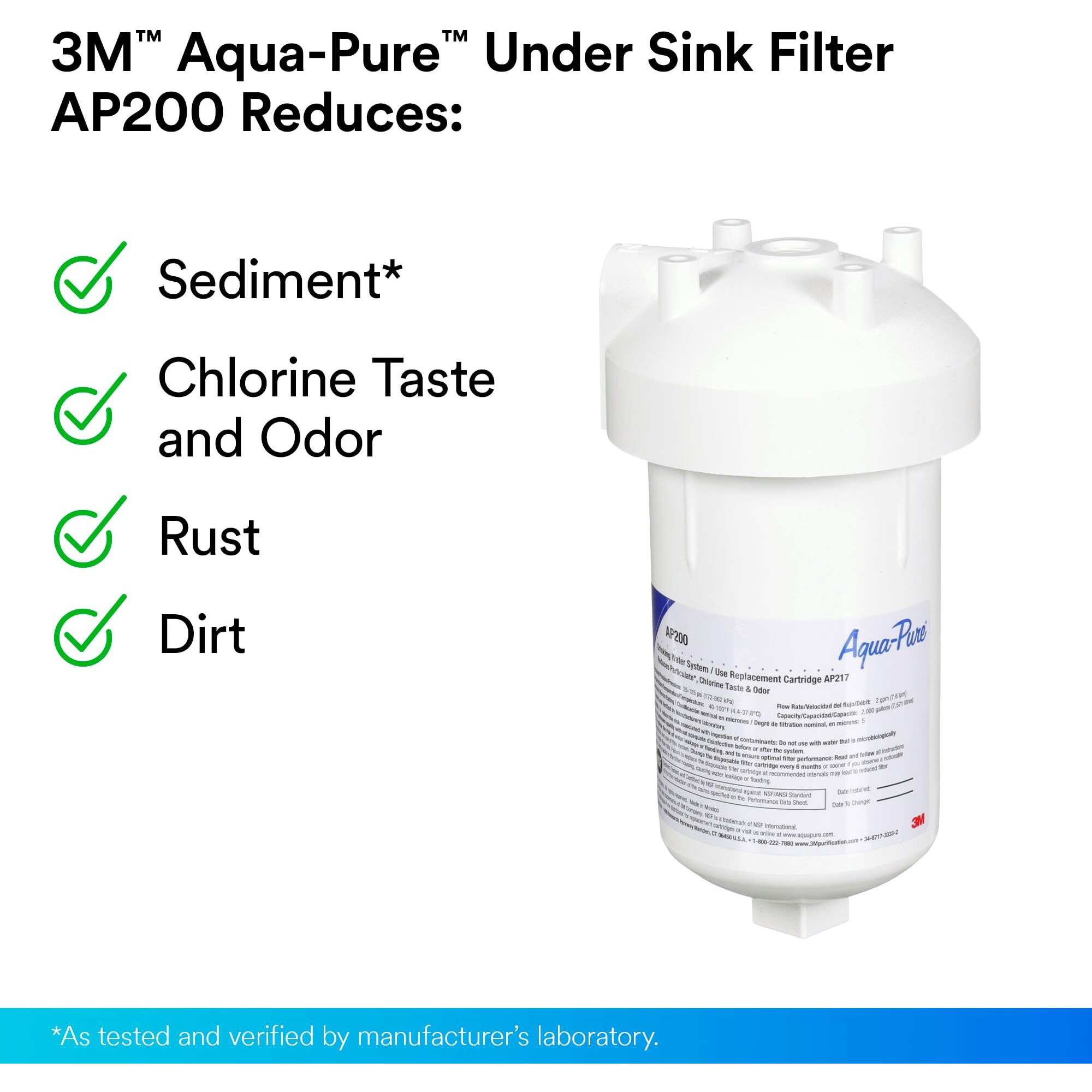 3M Aqua-Pure Under Sink Water Filter System Ap200, Full Flow
