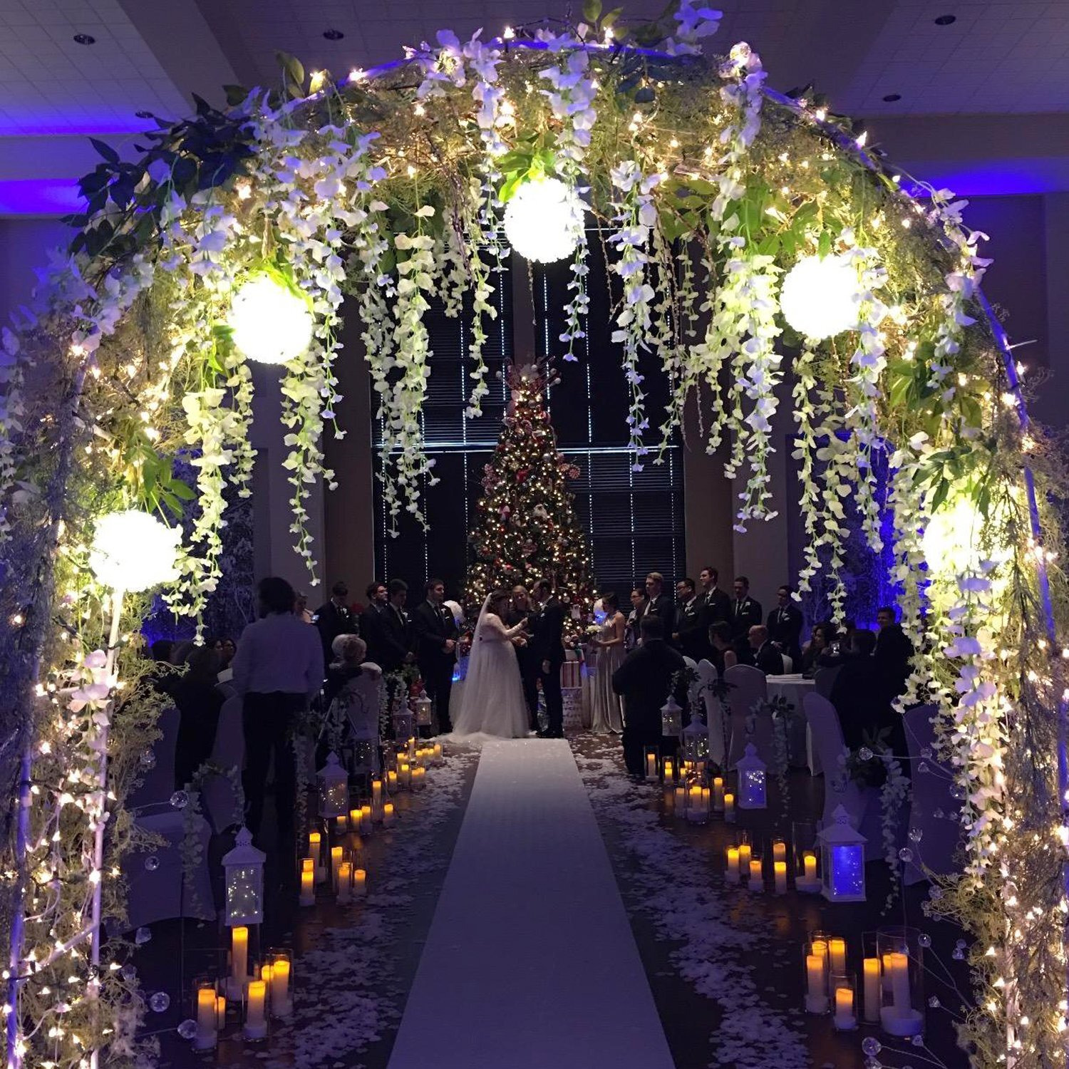 Dearhouse 12Pack 3.6 Feet/Piece Artificial Wisteria Vine Garland Hanging Wisteria Garland Silk Flowers String For Home Party Garden Wedding Decor (White)