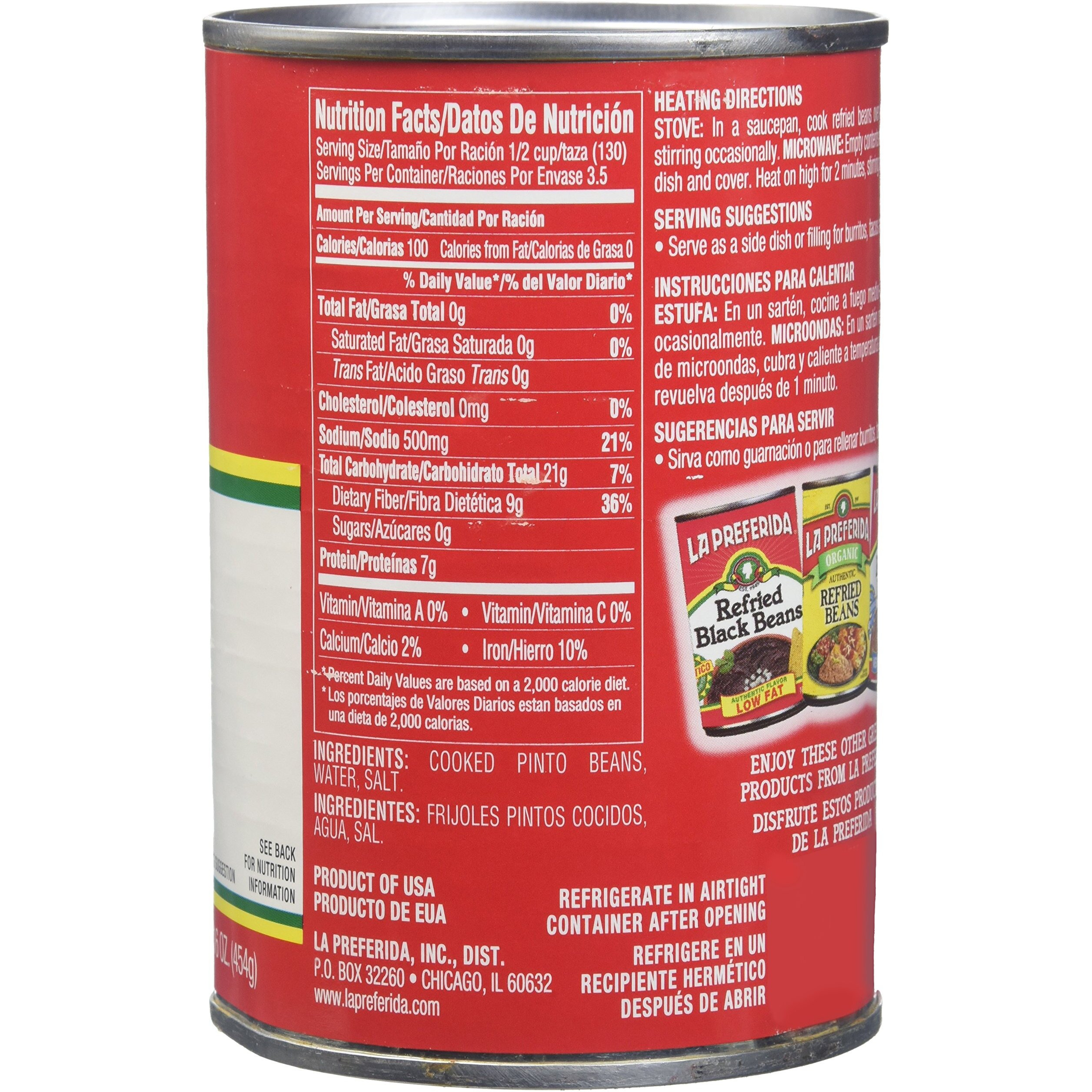 La Preferida Refried Beans Fat Free, 16-Ounce (Pack Of 12)