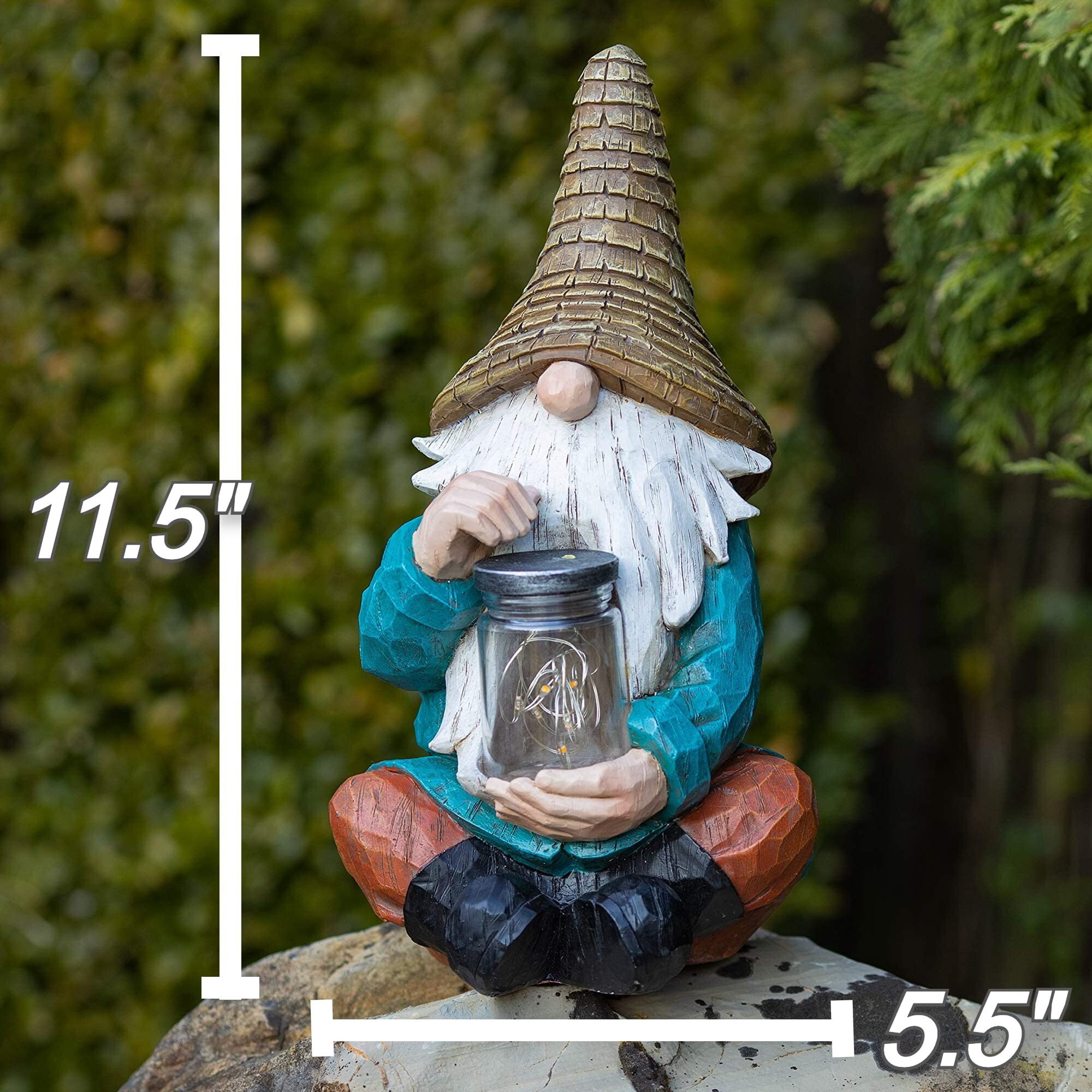 Vp Home Firefly Jar Yard Garden Gnome With Solar Light Great Addition For Your Garden Solar Powered Garden Gnome Christmas Decorations Gifts For Outside Patio Lawn