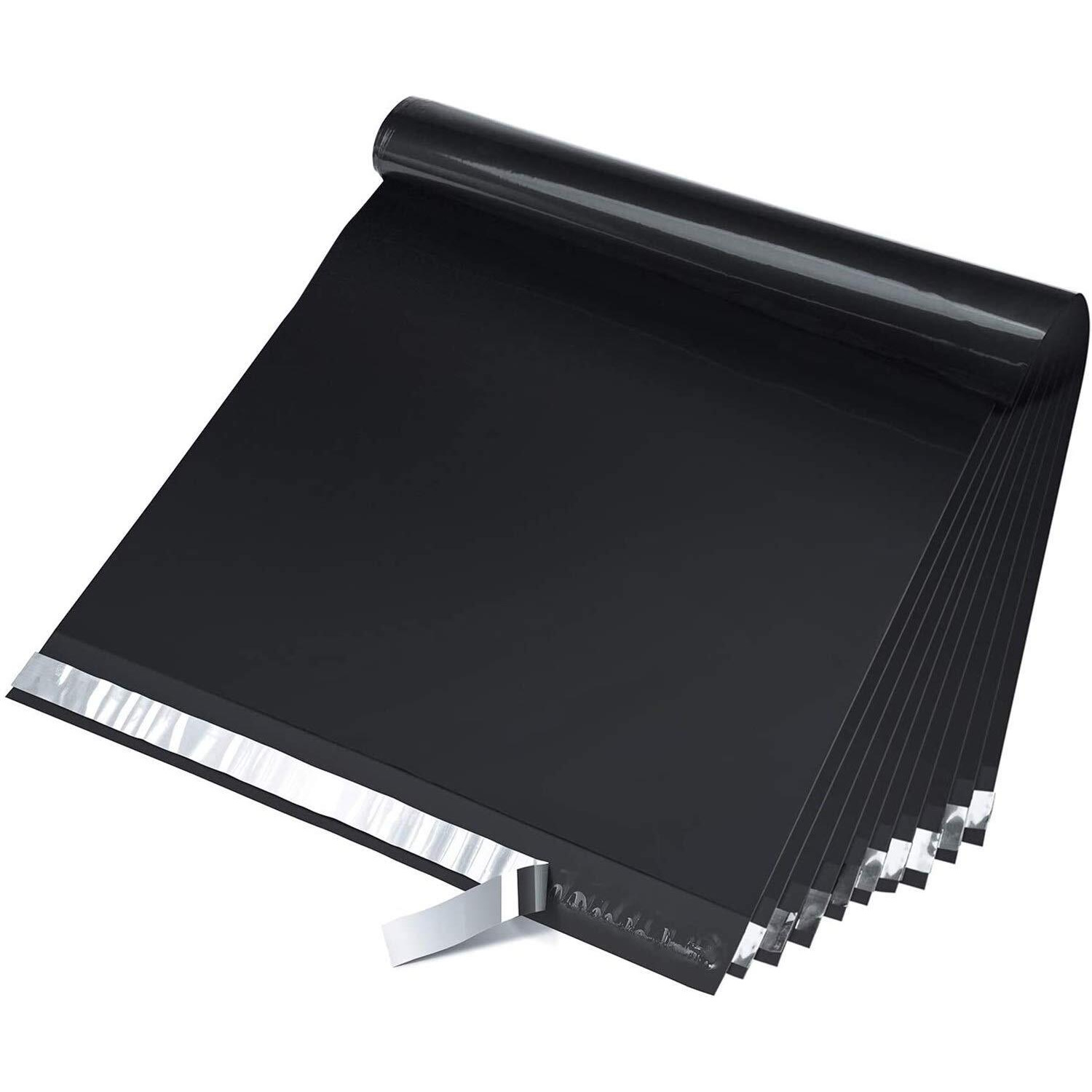 Fuxury Large Poly Mailers 14.5X19'' 200Pc, Waterproof Shipping Bags For Clothing, Strong Adhesive Mailers Poly Bags For Small Business Suppliers, Durable Shipping Envelopes Mailing Bags Black